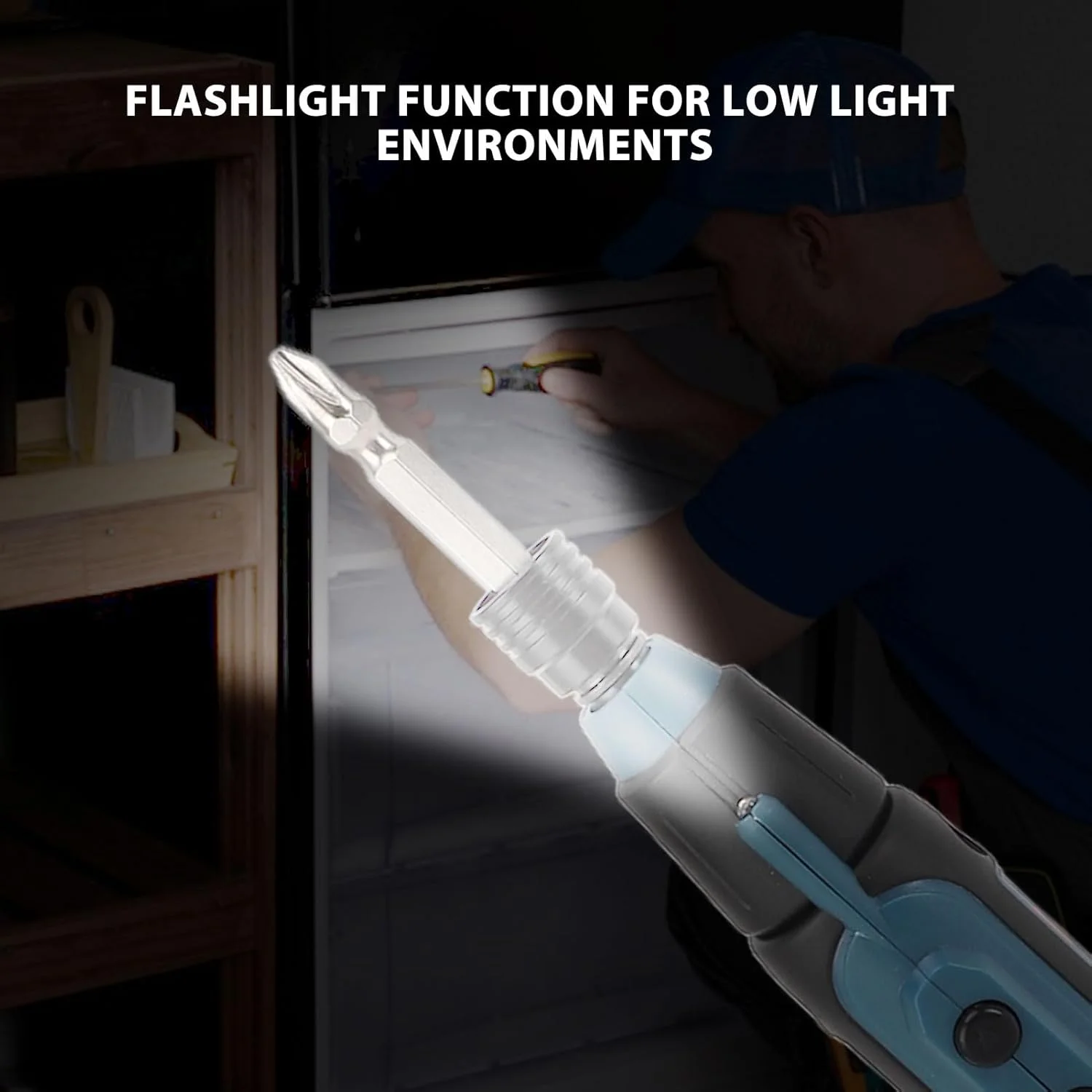 پیچ گوشتی برقی BusoTh با چراغ قوه، پیچ گوشتی قابل حمل با باتری لیتیومی و مجموعه سری، کیت ابزار تعمیر خانگی اتوماتیک قابل حمل با چراغ های LED برای سناریوهای مختلف