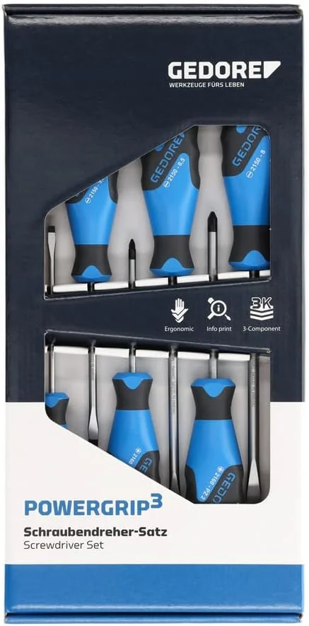 مجموعه پیچ گوشتی 6 عددی گدور 2150-2160 PZ-06 با دسته سه جزئی