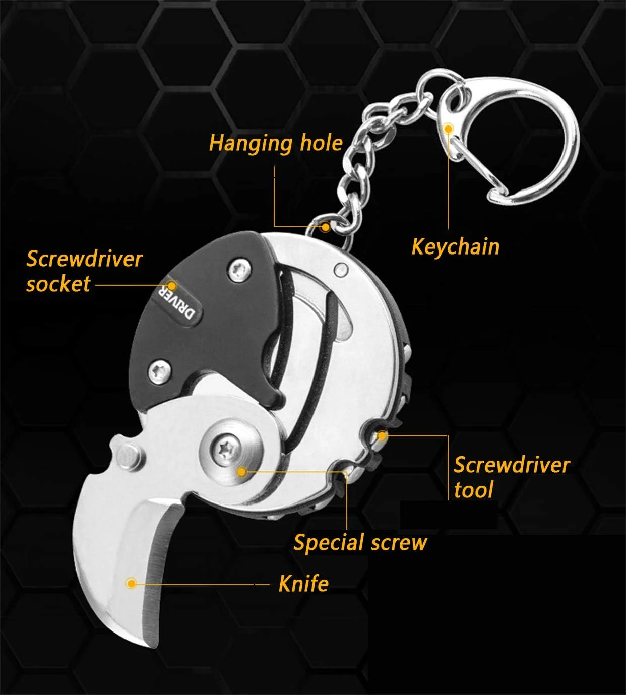 پیچ گوشتی سکه ای تاشو، برشگر چند منظوره پیچ شکاف دار تاشو، ابزار چندگانه EDC، برشگر سکه ای چندکاره