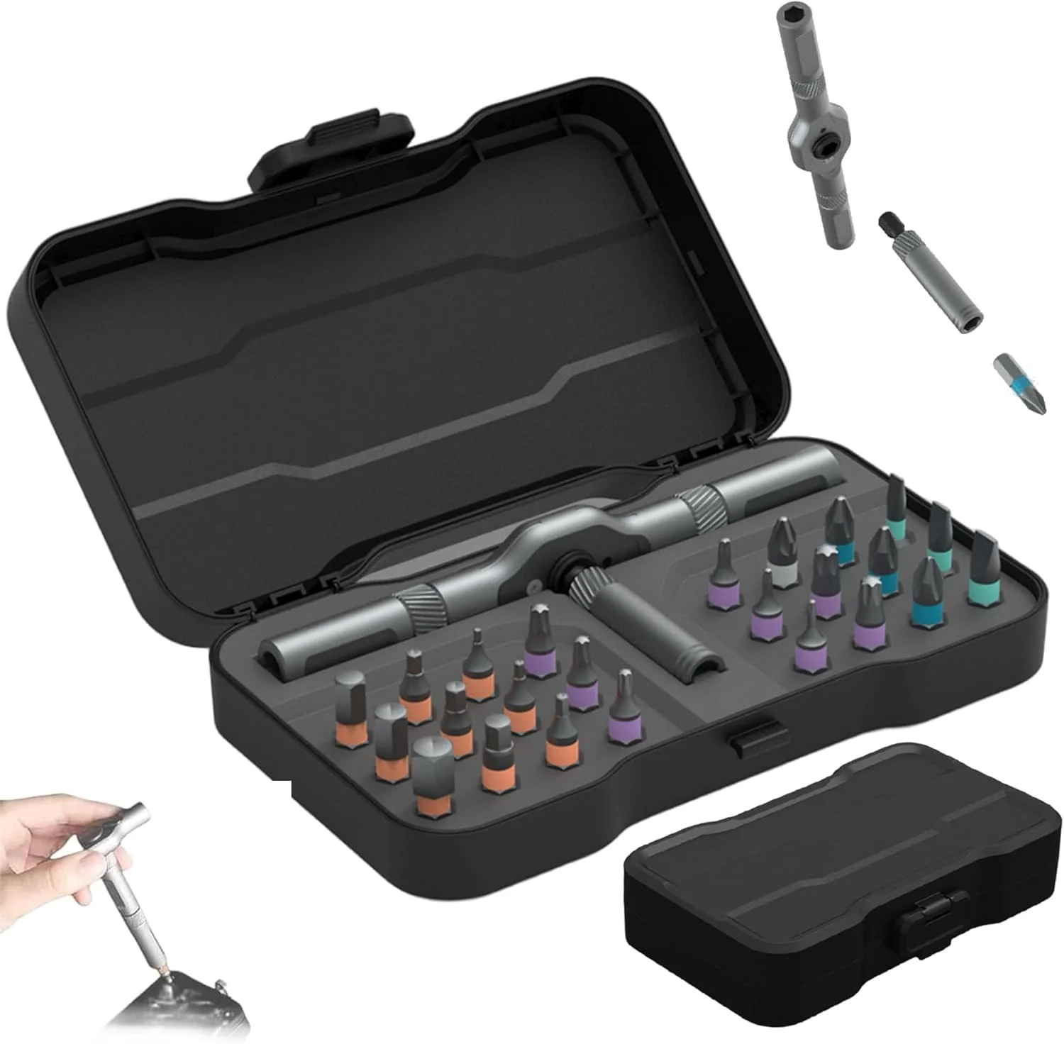 ست پیچ گوشتی جغجغه ای 24 در 1 Tool Tidy Life، کیت تعمیر چند منظوره خود مونتاژ با دسته جداشدنی. ابزار مناسب برای پروژه های DIY و حرفه ای (یک ست) ست پیچ گوشتی جغجغه ای 24 در 1 Tool Tidy Life، کیت تعمیر چند منظوره خود مونتاژ با دسته جداشدنی. ابزار مناسب برای پروژه های DIY و حرفه ای (یک ست)