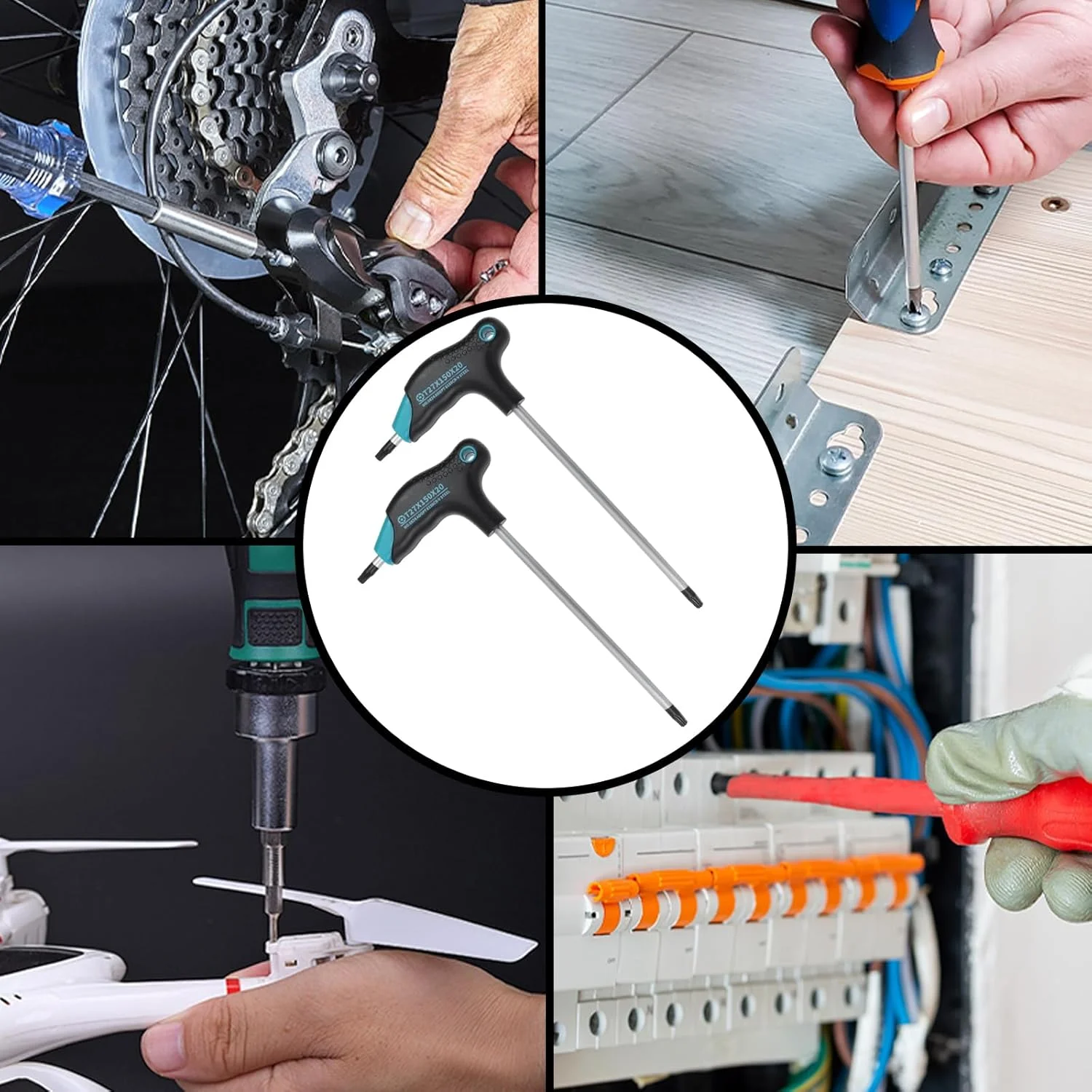 آچار ستارهای T27 Antrader، آچار آلن ضد دستکاری، دسته T فولادی کروم وانادیوم، پیچ گوشتی دو سر بازوی بلند 2 عددی آچار ستارهای T27 Antrader، آچار آلن ضد دستکاری، دسته T فولادی کروم وانادیوم، پیچ گوشتی دو سر بازوی بلند 2 عددی