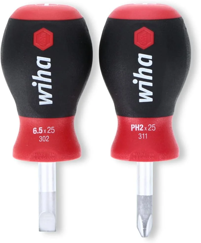 مجموعه پیچ گوشتی دوسو و چهارسو کوتاه Wiha 31191 با دسته SoftFinish