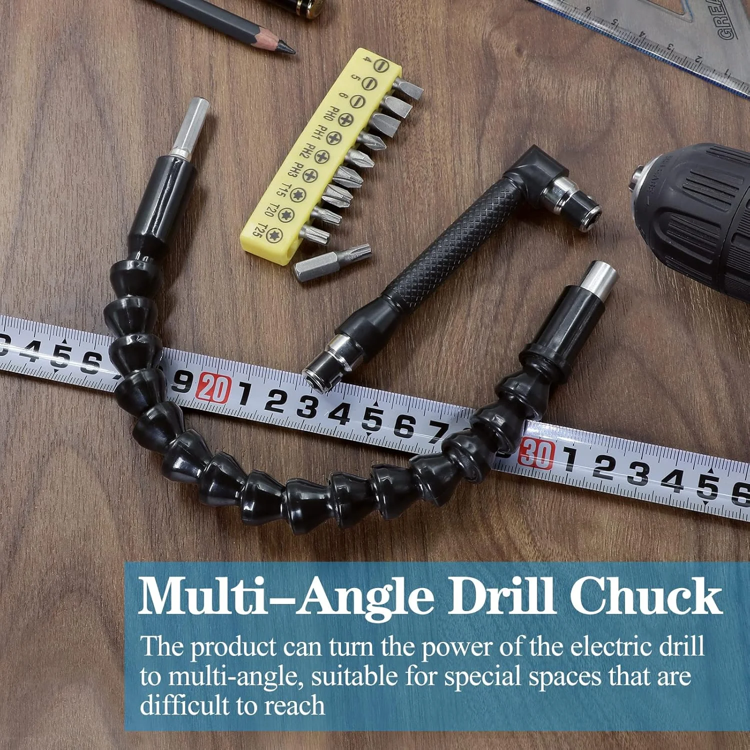 دسته پیچ گوشتی زاویه راست 90 درجه، شفت نرم و انعطاف پذیر 11.6 اینچی و مجموعه 10 عددی سری پیچ گوشتی، کیت های اتصال دریل پیچ گوشتی برقی - بسته 12 عددی دسته پیچ گوشتی زاویه راست 90 درجه، شفت نرم و انعطاف پذیر 11.6 اینچی و مجموعه 10 عددی سری پیچ گوشتی، کیت های اتصال دریل پیچ گوشتی برقی - بسته 12 عددی