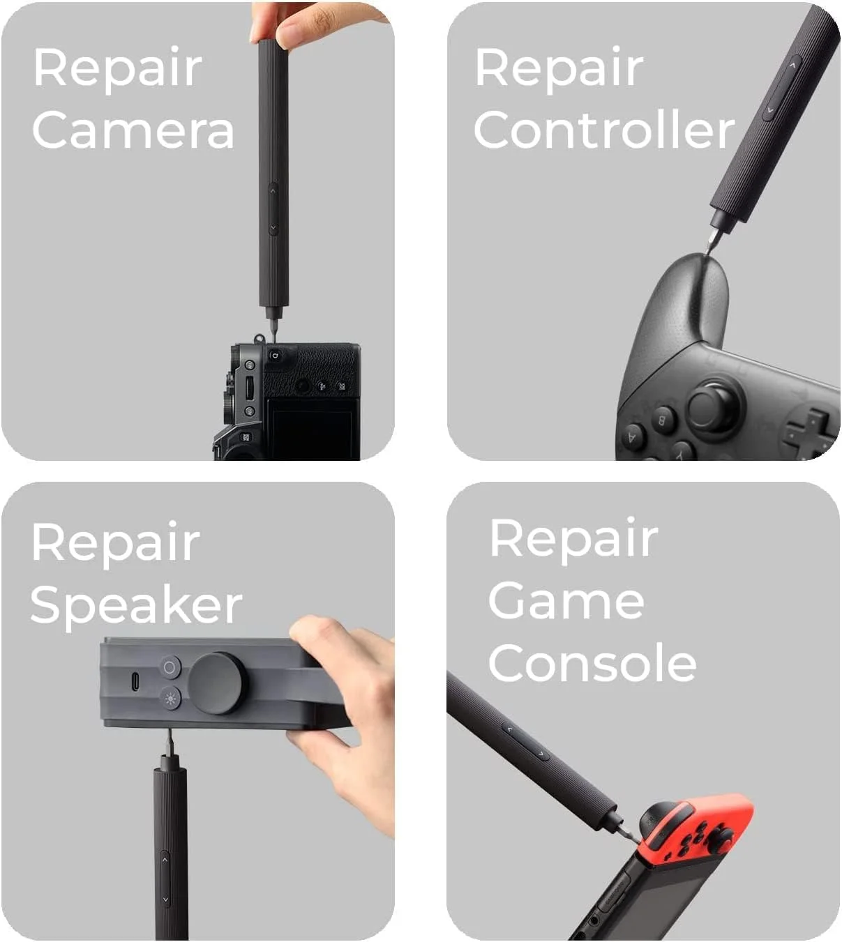 ست پیچ گوشتی برقی 25 در 1 هوتو پاورولوژی (آلیاژ آلومینیوم) - خاکستری تیره