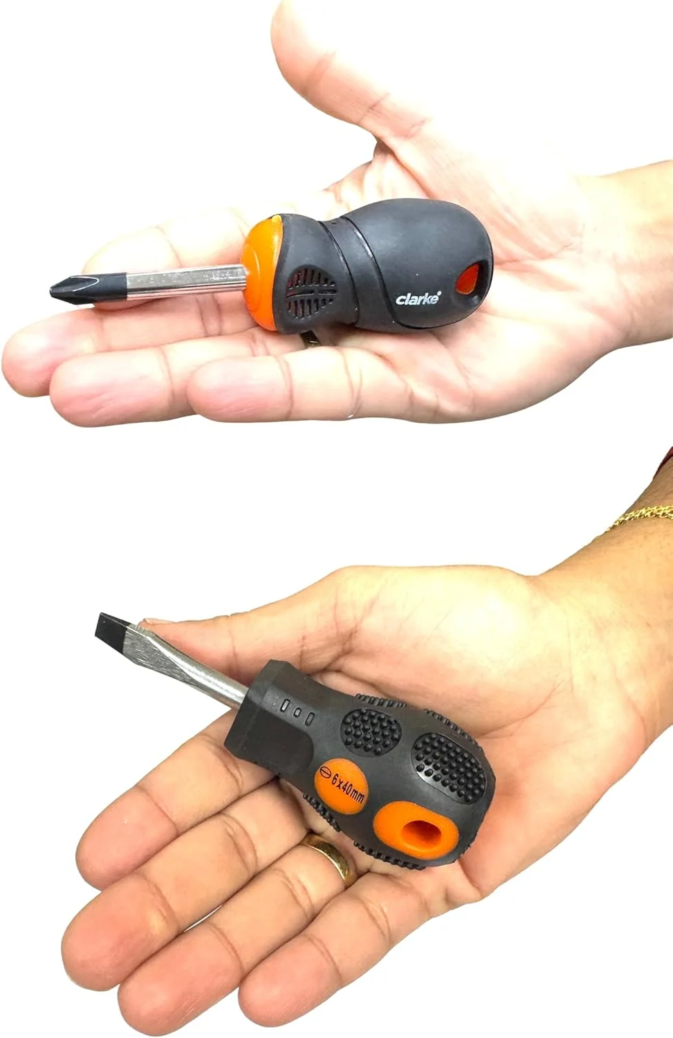 مجموعه دو عددی پیچ گوشتی تخت و چهارسو 38 میلی متری (سایز کوتاه) - Clarke