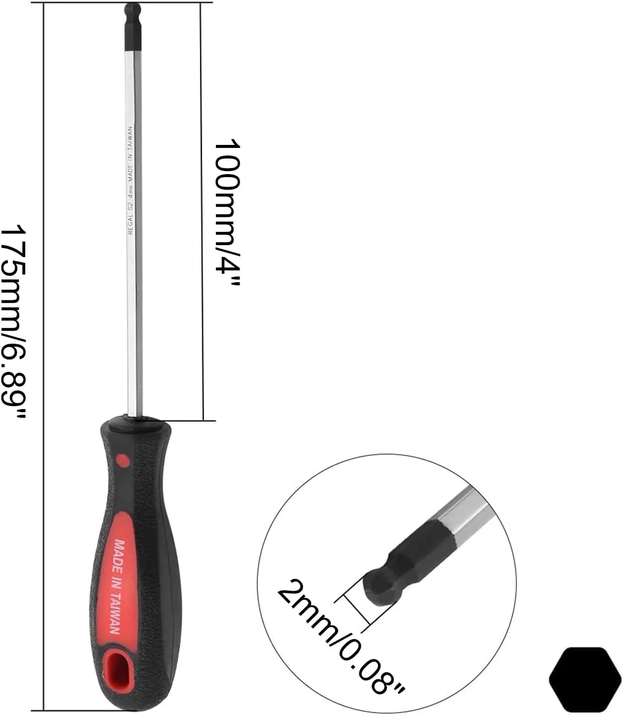 پیچ گوشتی دقیق 2 میلی متری با سر توپی Utoolmart، طول 100 میلی متر، طراحی شش گوش، آچار دستی، 1 عدد پیچ گوشتی دقیق 2 میلی متری با سر توپی Utoolmart، طول 100 میلی متر، طراحی شش گوش، آچار دستی، 1 عدد