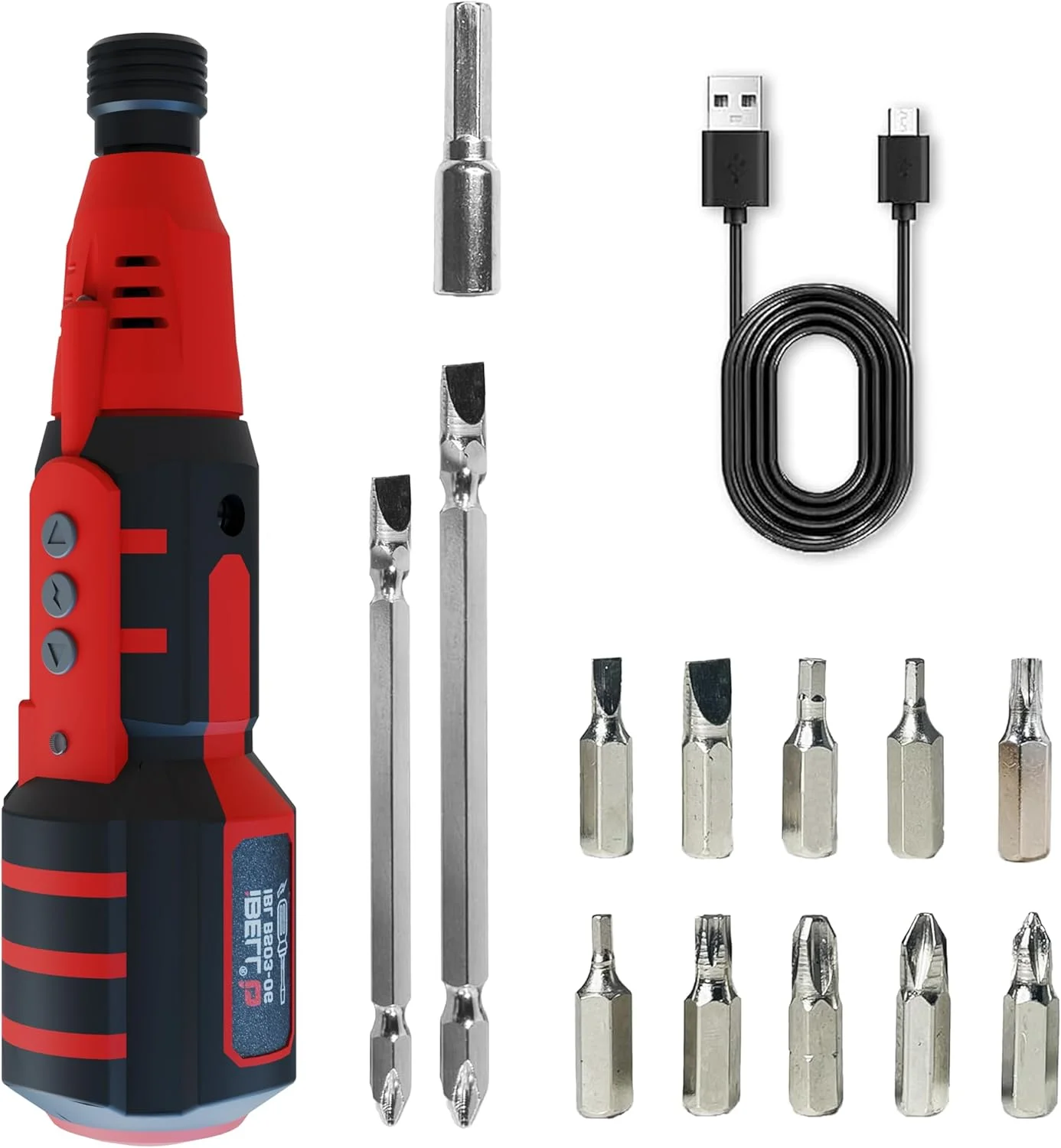 پیچ گوشتی برقی 6.35 میلی متری iBELL BS03-06 و تستر غیر تماسی برای منزل، با باتری لیتیوم یونی 3.6 ولت و درگاه شارژ USB Type-C، چراغ کار LED و 10 سری پیچ گوشتی پیچ گوشتی برقی 6.35 میلی متری iBELL BS03-06 و تستر غیر تماسی برای منزل، با باتری لیتیوم یونی 3.6 ولت و درگاه شارژ USB Type-C، چراغ کار LED و 10 سری پیچ گوشتی