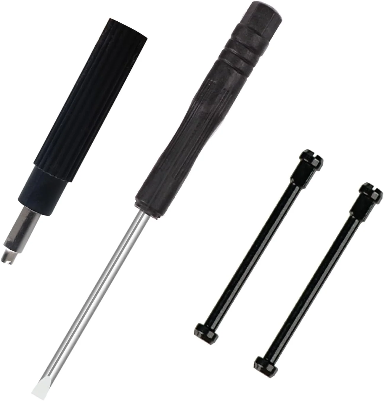 میله پیچی سازگار با Amazfit T-Rex 2 / T-Rex 2 Pro، پیچ های جایگزین میله اتصال فولاد ضد زنگ 2 عددی با ابزار حذف پیچ گوشتی 2 عددی برای لوازم جانبی Amazfit T Rex 2 (مشکی) میله پیچی سازگار با Amazfit T-Rex 2 / T-Rex 2 Pro، پیچ های جایگزین میله اتصال فولاد ضد زنگ 2 عددی با ابزار حذف پیچ گوشتی 2 عددی برای لوازم جانبی Amazfit T Rex 2 (مشکی)