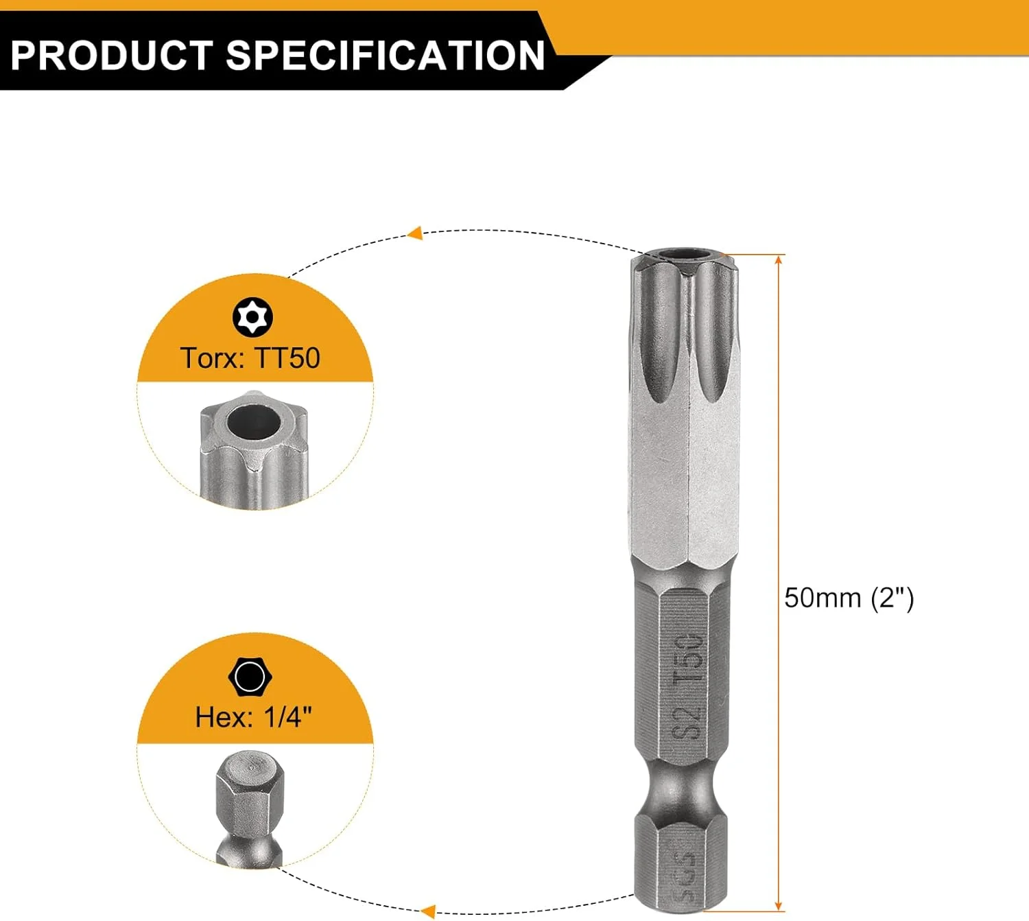 ست ۳ عددی سری پیچ گوشتی ستاره ای سوراخ دار هارفتینگ TT50، طول ۵۰ میلی متر، شفت ۱/۴ اینچ، آهنربایی، مقاوم در برابر دستکاری، ۶ پر، جنس فولاد S2، مناسب برای ابزارآلات صنعتی