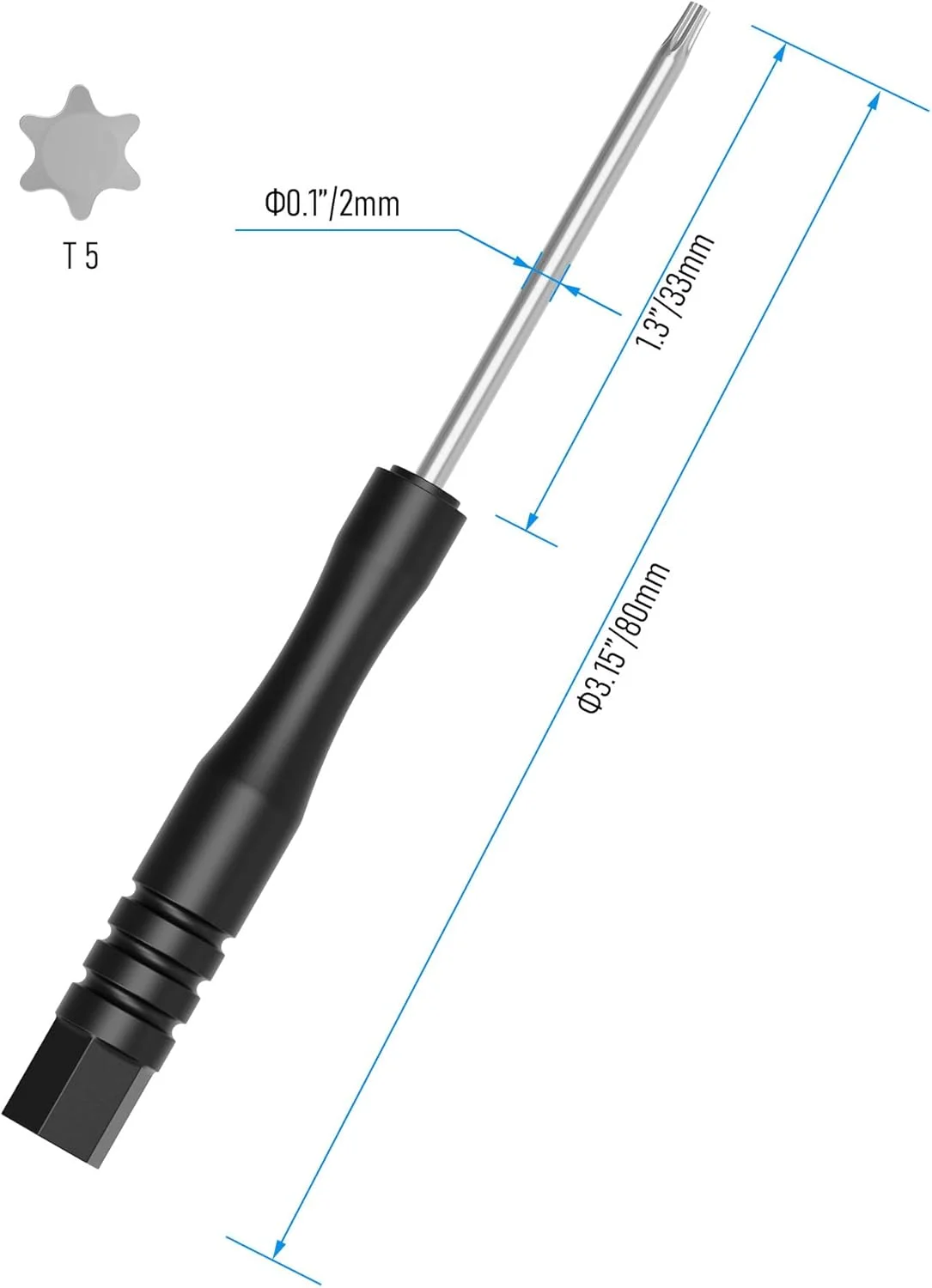 FOCMKEAS مجموعه ۱۰ عددی پیچ گوشتی ستاره ای T5 مینیاتوری، ۸۰ میلی متر، مناسب برای تعمیر کامپیوتر، ابزار خودرو و لوازم خانگی، غیر مغناطیسی FOCMKEAS مجموعه ۱۰ عددی پیچ گوشتی ستاره ای T5 مینیاتوری، ۸۰ میلی متر، مناسب برای تعمیر کامپیوتر، ابزار خودرو و لوازم خانگی، غیر مغناطیسی