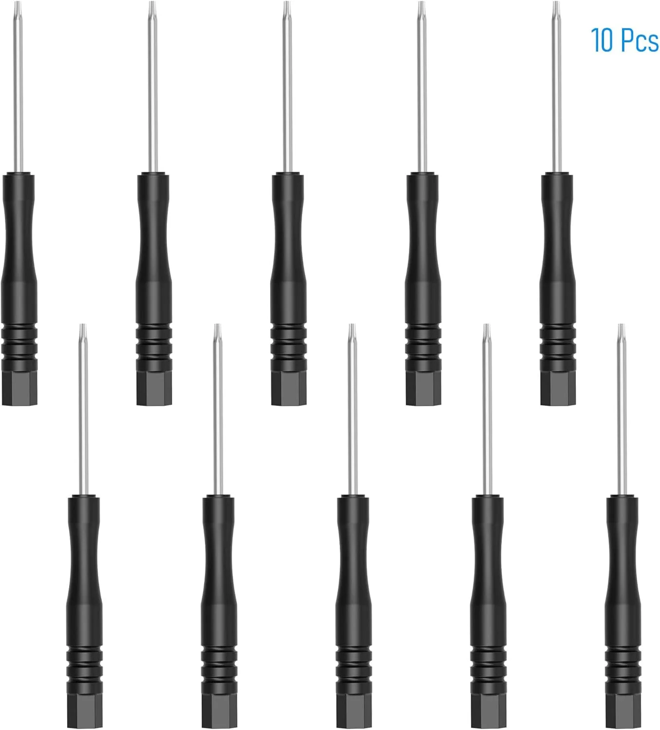 FOCMKEAS مجموعه ۱۰ عددی پیچ گوشتی ستاره ای T5 مینیاتوری، ۸۰ میلی متر، مناسب برای تعمیر کامپیوتر، ابزار خودرو و لوازم خانگی، غیر مغناطیسی FOCMKEAS مجموعه ۱۰ عددی پیچ گوشتی ستاره ای T5 مینیاتوری، ۸۰ میلی متر، مناسب برای تعمیر کامپیوتر، ابزار خودرو و لوازم خانگی، غیر مغناطیسی
