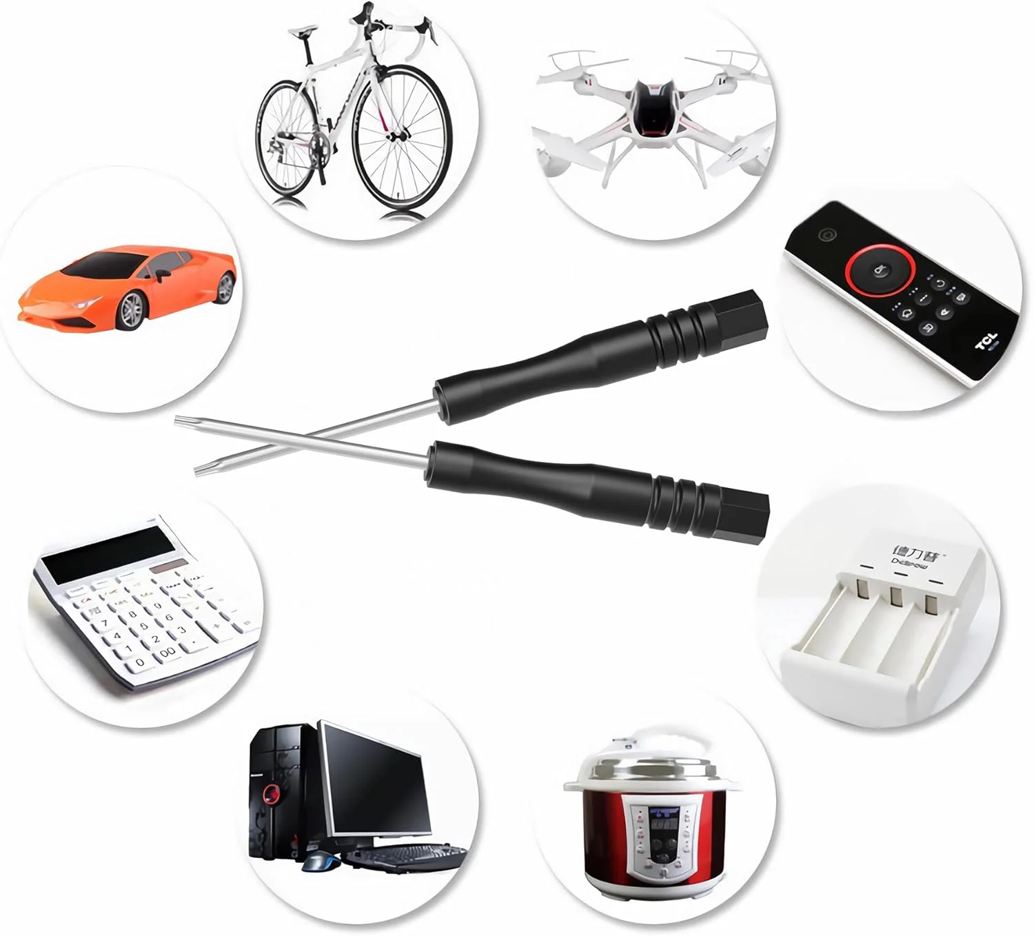 FOCMKEAS مجموعه ۱۰ عددی پیچ گوشتی ستاره ای T5 مینیاتوری، ۸۰ میلی متر، مناسب برای تعمیر کامپیوتر، ابزار خودرو و لوازم خانگی، غیر مغناطیسی FOCMKEAS مجموعه ۱۰ عددی پیچ گوشتی ستاره ای T5 مینیاتوری، ۸۰ میلی متر، مناسب برای تعمیر کامپیوتر، ابزار خودرو و لوازم خانگی، غیر مغناطیسی