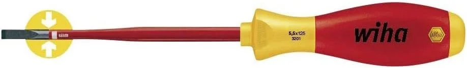 پیچ گوشتی دوسو باریک Wiha SoftFinish® electric (35501) 4.5 میلی متر x 125 میلی متر برای پیچ های عمیق، دسته ارگونومیک برای چرخاندن قدرتمند، همه کاره برای برقکاران، تست شده VDE، تست شده تکی پیچ گوشتی دوسو باریک Wiha SoftFinish® electric (35501) 4.5 میلی متر x 125 میلی متر برای پیچ های عمیق، دسته ارگونومیک برای چرخاندن قدرتمند، همه کاره برای برقکاران، تست شده VDE، تست شده تکی