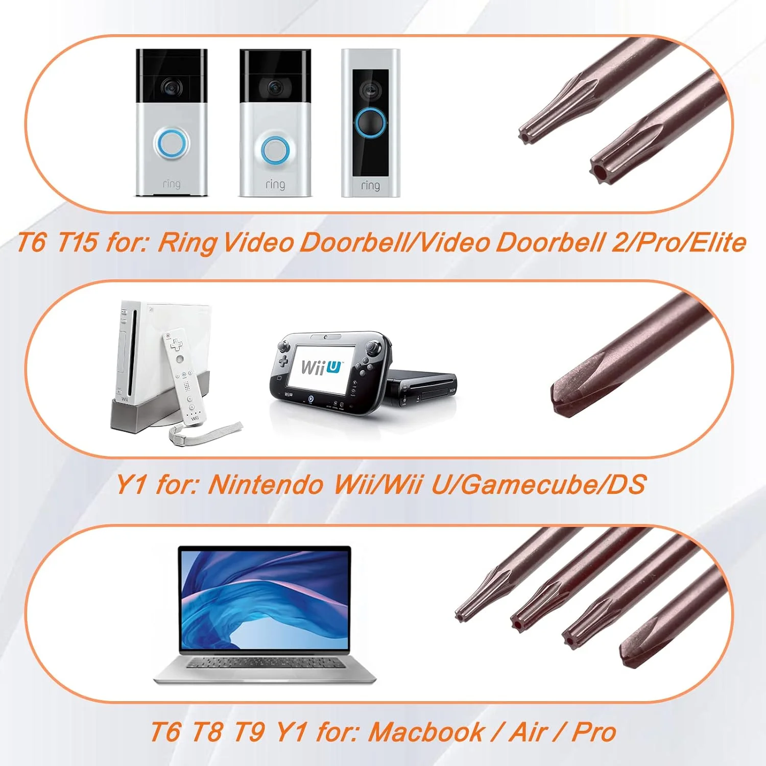 پیچ گوشتی تک دقیق JOREST، P5/Y00/Y1/T5/T6/T8/T9/T15 Torx Security به همراه Spudger، ابزار برای زنگ در، سوییچ، PS3/4/5، لپ تاپ، ایکس باکس، مک بوک، Wii و غیره، برای تعمیر، تمیز کردن، تعویض باتری پیچ گوشتی تک دقیق JOREST، P5/Y00/Y1/T5/T6/T8/T9/T15 Torx Security به همراه Spudger، ابزار برای زنگ در، سوییچ، PS3/4/5، لپ تاپ، ایکس باکس، مک بوک، Wii و غیره، برای تعمیر، تمیز کردن، تعویض باتری