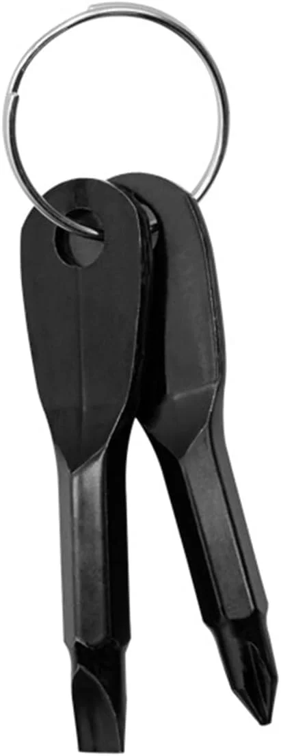 پیچ گوشتی کوچک TEDNIDS، ابزار دستی تعمیر جیبی، ابزار چند منظوره، قابل حمل، چهارسو، جاکلیدی، مناسب کوهنوردی و فضای باز، پیچ گوشتی دوسو با حلقه کلید (Hortel)