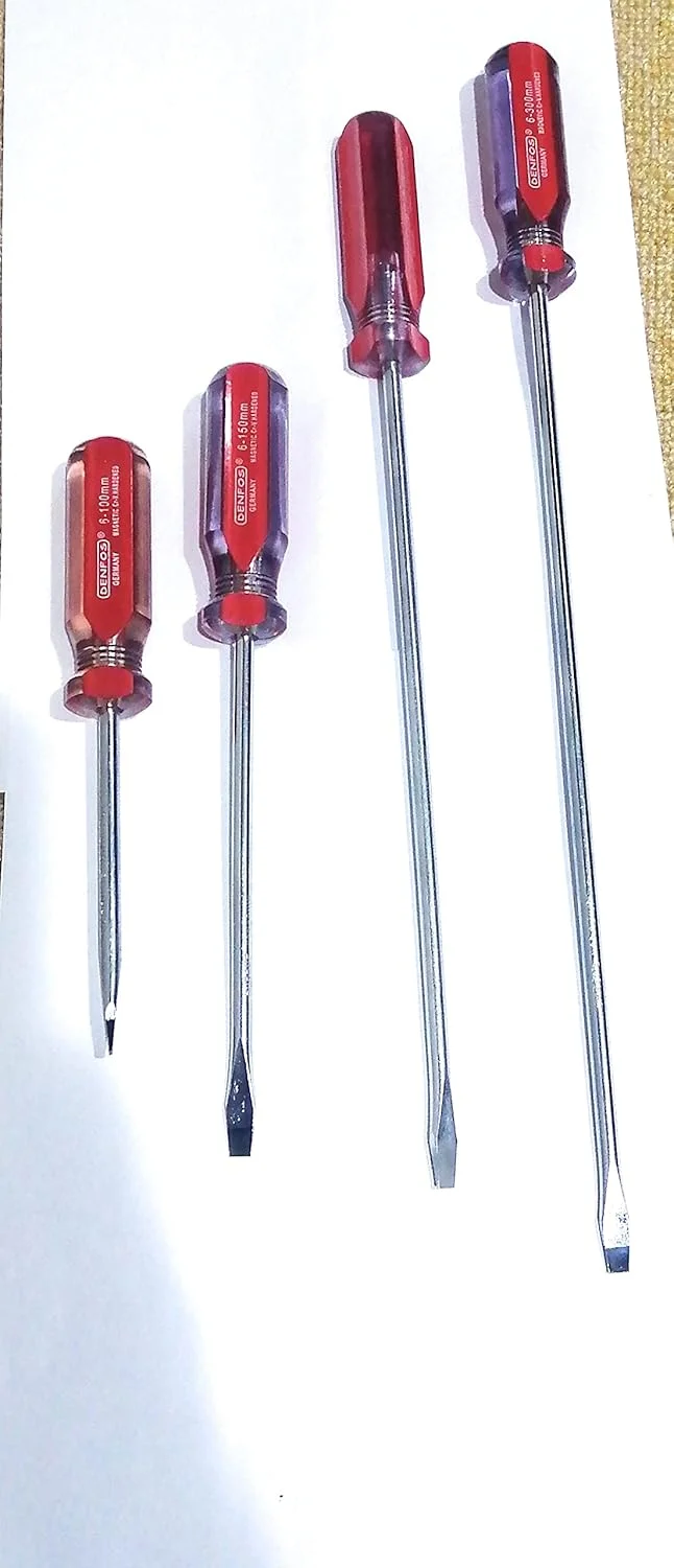 پیچ گوشتی تخت خط رنگی 10 اینچی؛ پیچ گوشتی با سر دوسو کروم وانادیوم 250mmx6mm پیچ گوشتی تخت خط رنگی 10 اینچی؛ پیچ گوشتی با سر دوسو کروم وانادیوم 250mmx6mm