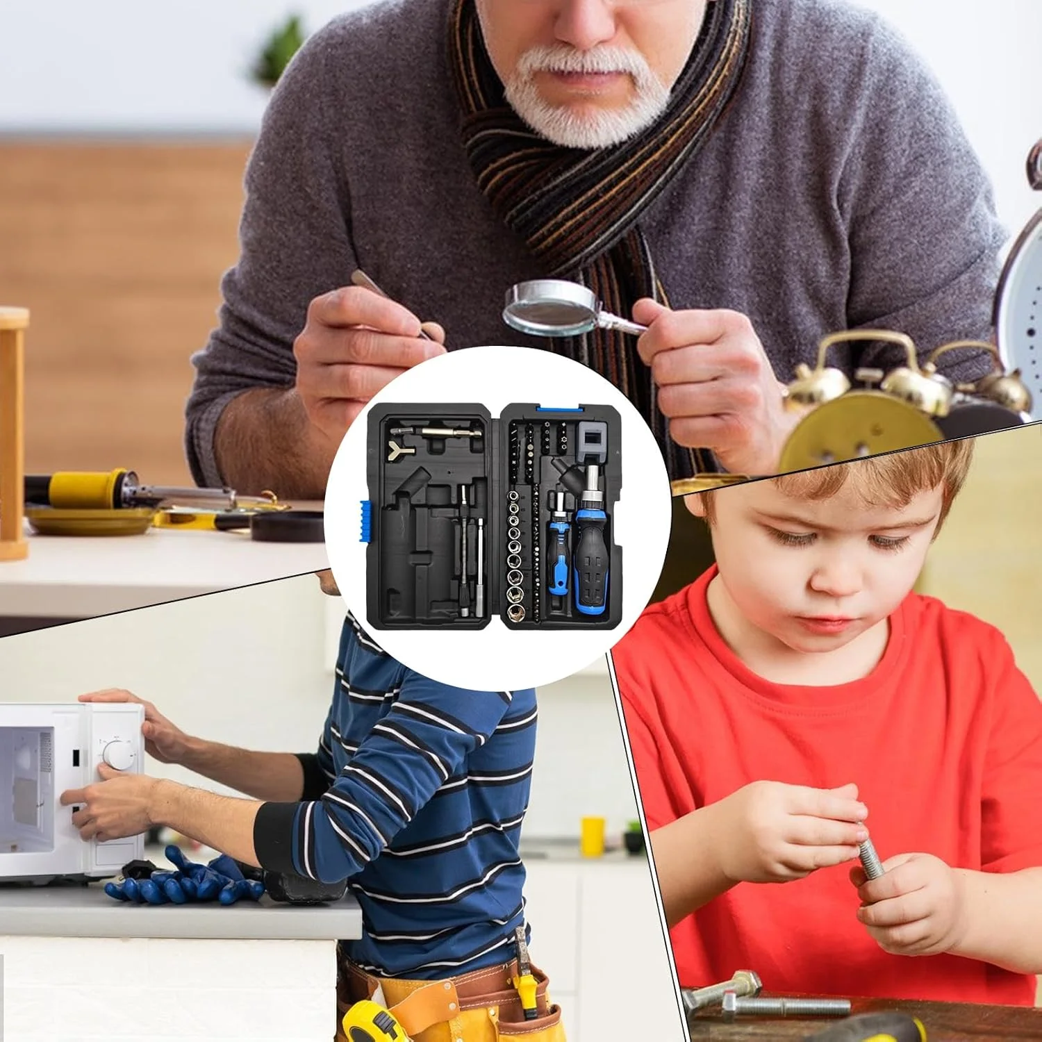 ست پیچ گوشتی جغجغه ای مغناطیسی - ست جغجغه ای فشرده مغناطیسی 69 در 1، سری پیچ گوشتی حرفه ای دقیق برای ماشین آلات صنعتی، برق، لوله کشی، لوازم خانگی، کارگاه ست پیچ گوشتی جغجغه ای مغناطیسی - ست جغجغه ای فشرده مغناطیسی 69 در 1، سری پیچ گوشتی حرفه ای دقیق برای ماشین آلات صنعتی، برق، لوله کشی، لوازم خانگی، کارگاه