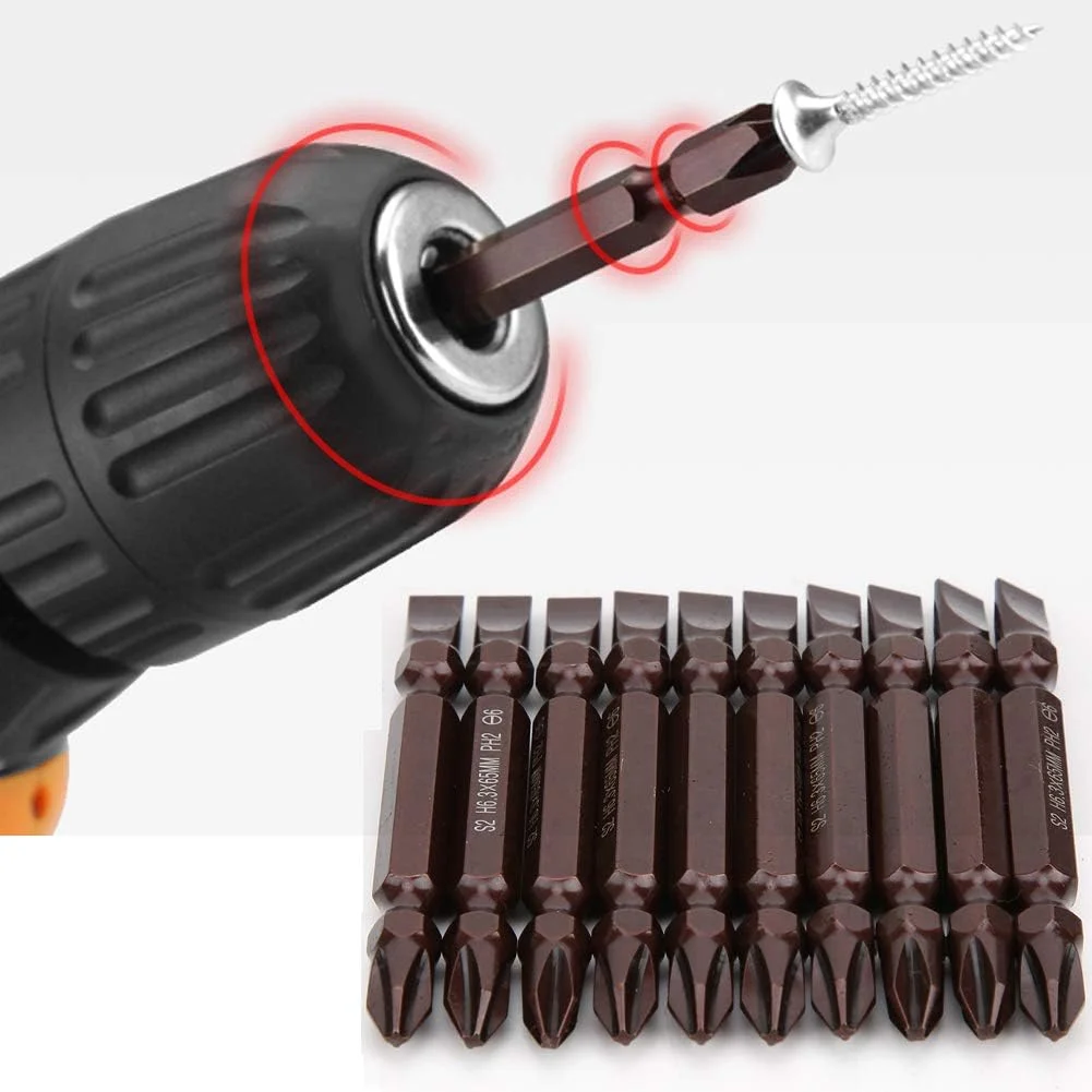 سری پیچ گوشتی مغناطیسی دو سر، شش ضلعی 6.3 میلی متر در 65 میلی متر PH2 SL6 برای مونتاژ مبلمان و ابزارهای DIY