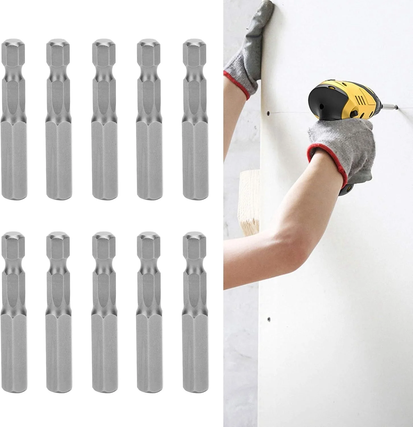 ۱۰ عدد سری پیچ گوشتی برقی آلیاژ فولادی سخت کاری شده با سوکت شش گوش مگنت دار ۸ میلی متر ۵۰ میلی متر ۱۰ عدد سری پیچ گوشتی برقی آلیاژ فولادی سخت کاری شده با سوکت شش گوش مگنت دار ۸ میلی متر ۵۰ میلی متر