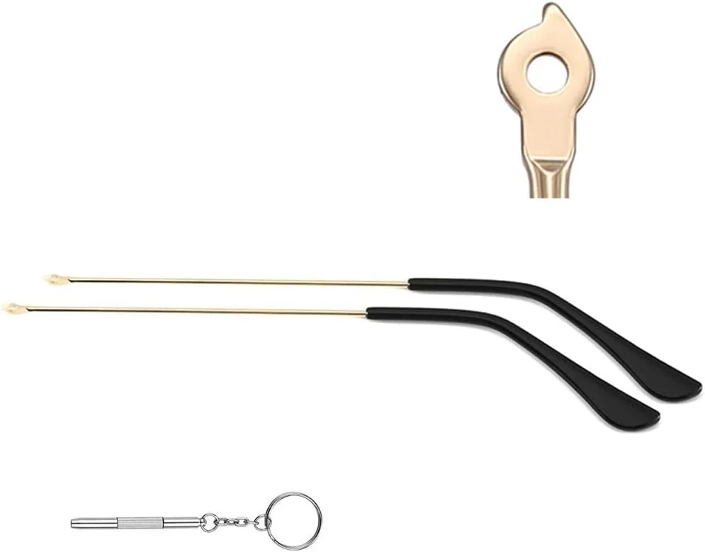 بازوهای دسته عینک فلزی طلایی QYAJS به همراه پیچ گوشتی 3 در 1 بازوهای دسته عینک فلزی طلایی QYAJS به همراه پیچ گوشتی 3 در 1