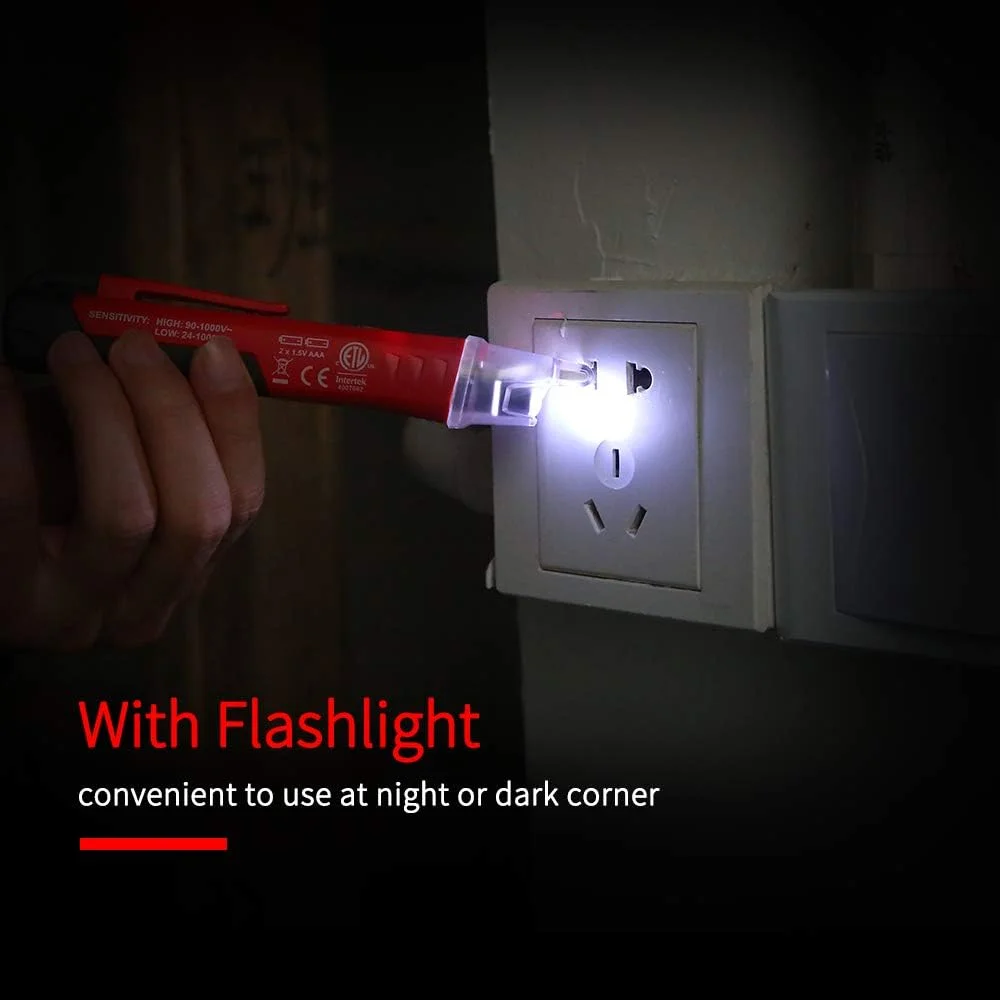 تستر مدار UNI-T، تستر ولتاژ AC غیر تماسی قابل حمل به شکل قلم با آلارم صوتی و نوری و چراغ قوه LED