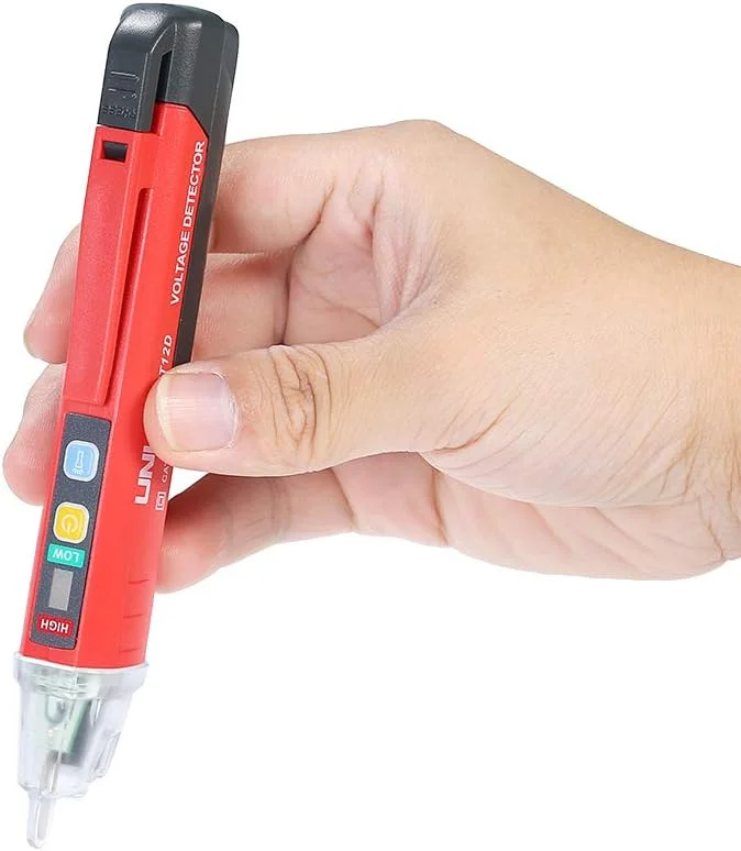 تستر مدار UNI-T، تستر ولتاژ AC غیر تماسی قابل حمل به شکل قلم با آلارم صوتی و نوری و چراغ قوه LED