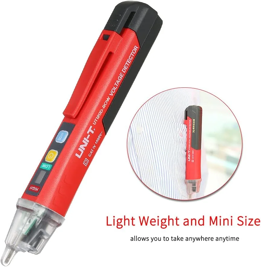 قلم تست ولتاژ AC غیر تماسی قابل حمل UNI-T مدل V~Alert با آلارم صوتی و نوری و چراغ قوه LED قلم تست ولتاژ AC غیر تماسی قابل حمل UNI-T مدل V~Alert با آلارم صوتی و نوری و چراغ قوه LED