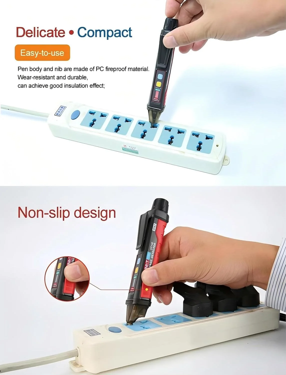 دستگاه تشخیص ولتاژ AC یونیتی مدل UT12E UT12M با محدوده 24V-1000V، قلم تست غیر تماسی، تستر پریز برق دستگاه تشخیص ولتاژ AC یونیتی مدل UT12E UT12M با محدوده 24V-1000V، قلم تست غیر تماسی، تستر پریز برق