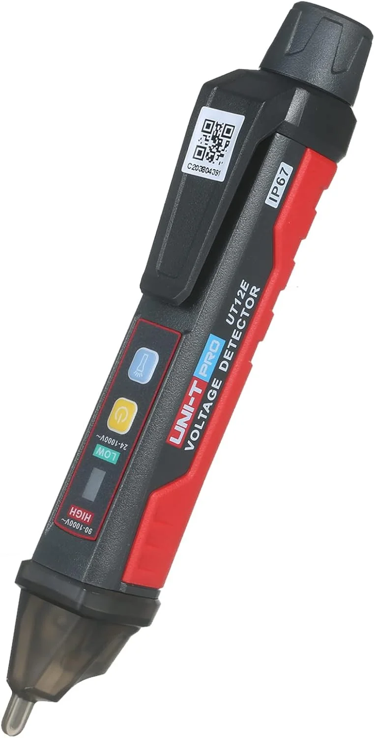 تستر مدار UNI-T مدل UT12E، ولتمتر AC با محدوده 24 تا 1000 ولت، قلم تستر غیر تماسی قابل حمل، مداد تست برق با آلارم صوتی و نوری و چراغ قوه LED و لرزش تستر مدار UNI-T مدل UT12E، ولتمتر AC با محدوده 24 تا 1000 ولت، قلم تستر غیر تماسی قابل حمل، مداد تست برق با آلارم صوتی و نوری و چراغ قوه LED و لرزش