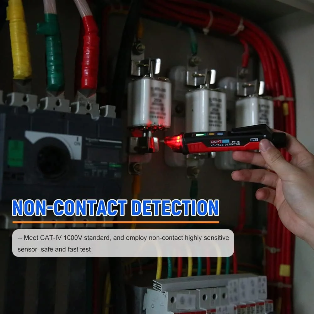 تستر مدار UNI-T مدل UT12E، ولتمتر AC با محدوده 24 تا 1000 ولت، قلم تستر غیر تماسی قابل حمل، مداد تست برق با آلارم صوتی و نوری و چراغ قوه LED و لرزش تستر مدار UNI-T مدل UT12E، ولتمتر AC با محدوده 24 تا 1000 ولت، قلم تستر غیر تماسی قابل حمل، مداد تست برق با آلارم صوتی و نوری و چراغ قوه LED و لرزش