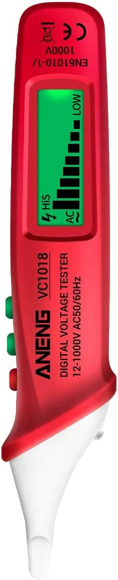 قلم تست ولتاژ دیجیتال غیر تماسی UNI-T مدل VC1018، تستر چند منظوره 12V-1000V AC/DC با آلارم صوتی و نوری قلم تست ولتاژ دیجیتال غیر تماسی UNI-T مدل VC1018، تستر چند منظوره 12V-1000V AC/DC با آلارم صوتی و نوری