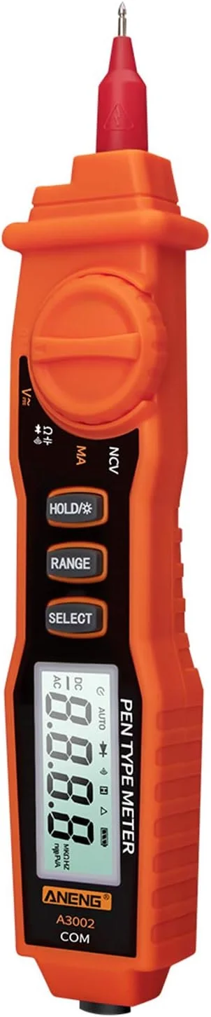 مولتی متر دیجیتال، مولتی متر قلمی A3002 با 4000 شمارنده، تستر دستی غیر تماسی قلمی برای تست ولتاژ AC/DC/دیود/پیوستگی با چراغ قوه پس زمینه مولتی متر دیجیتال، مولتی متر قلمی A3002 با 4000 شمارنده، تستر دستی غیر تماسی قلمی برای تست ولتاژ AC/DC/دیود/پیوستگی با چراغ قوه پس زمینه