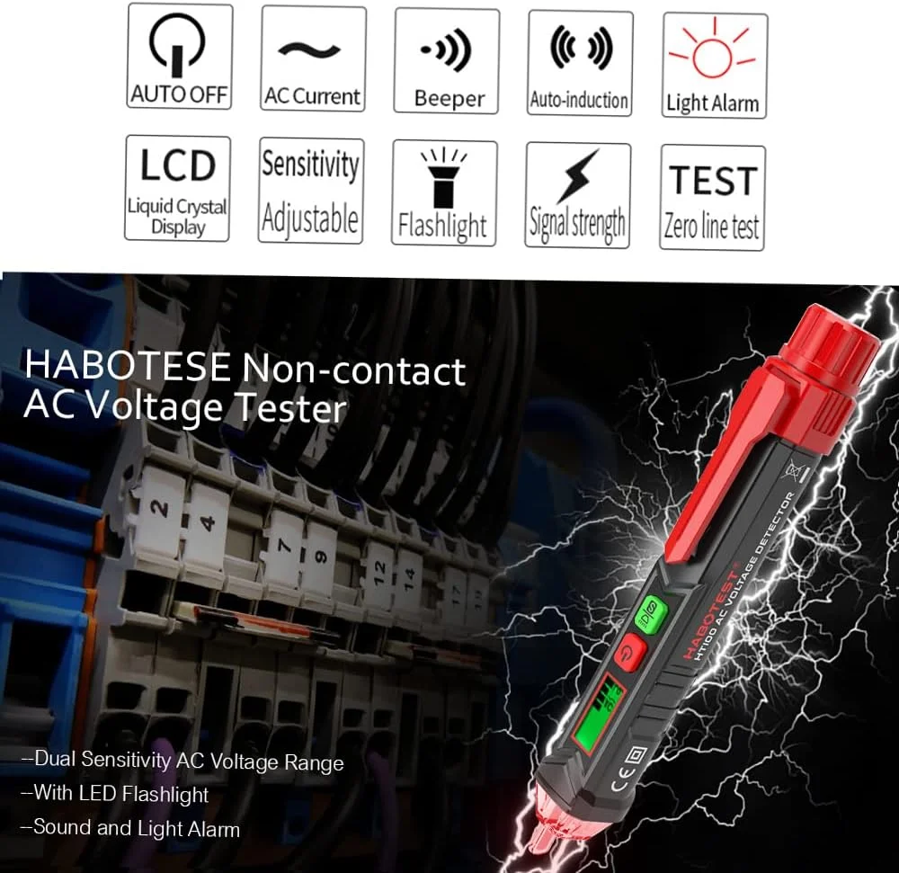 تستر مدار UNI-T، تستر ولتاژ AC غیر تماسی قابل حمل به شکل قلم با آلارم صوتی و نوری تستر مدار UNI-T، تستر ولتاژ AC غیر تماسی قابل حمل به شکل قلم با آلارم صوتی و نوری