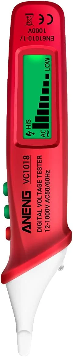 یونی-تی قلم تست ولتاژ غیر تماسی دیجیتال LCD مدل VC1018، تستر چند منظوره 12V-1000V AC/DC با آلارم صوتی و نوری یونی-تی قلم تست ولتاژ غیر تماسی دیجیتال LCD مدل VC1018، تستر چند منظوره 12V-1000V AC/DC با آلارم صوتی و نوری