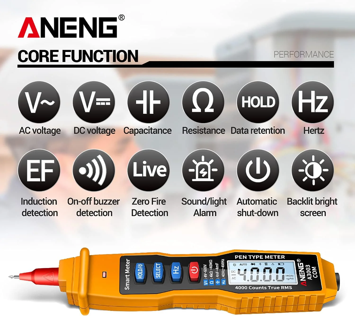 تستر ولتاژ UNI-T، مولتی متر قلمی دیجیتال NCV AC/DC ولت متر اهم متر مقاومت خازن فرکانس تست خط زنده، تستر دستی 4000 شمارش LCD با نور پس زمینه با قابلیت نگهداری داده و چراغ قوه تستر ولتاژ UNI-T، مولتی متر قلمی دیجیتال NCV AC/DC ولت متر اهم متر مقاومت خازن فرکانس تست خط زنده، تستر دستی 4000 شمارش LCD با نور پس زمینه با قابلیت نگهداری داده و چراغ قوه
