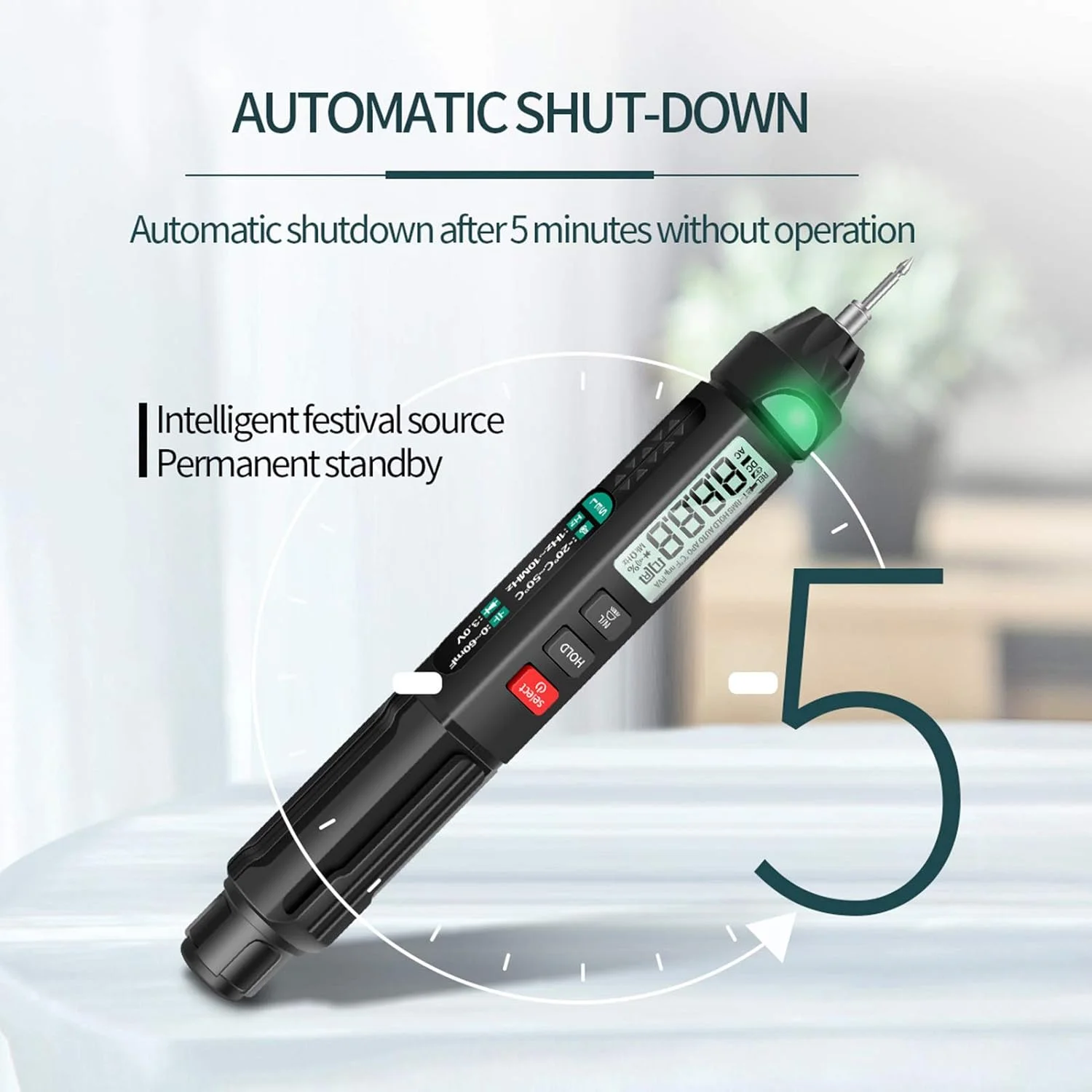 مولتی متر قلمی دیجیتال یونی تی مدل A3007 با 6000 شمارنده، تستر با نور پس زمینه صفحه نمایش LCD، چراغ قوه، NCV و خاموش شدن خودکار برای تست ولتاژ، جریان، مقاومت، ظرفیت، دیود و تست پیوستگی مولتی متر قلمی دیجیتال یونی تی مدل A3007 با 6000 شمارنده، تستر با نور پس زمینه صفحه نمایش LCD، چراغ قوه، NCV و خاموش شدن خودکار برای تست ولتاژ، جریان، مقاومت، ظرفیت، دیود و تست پیوستگی