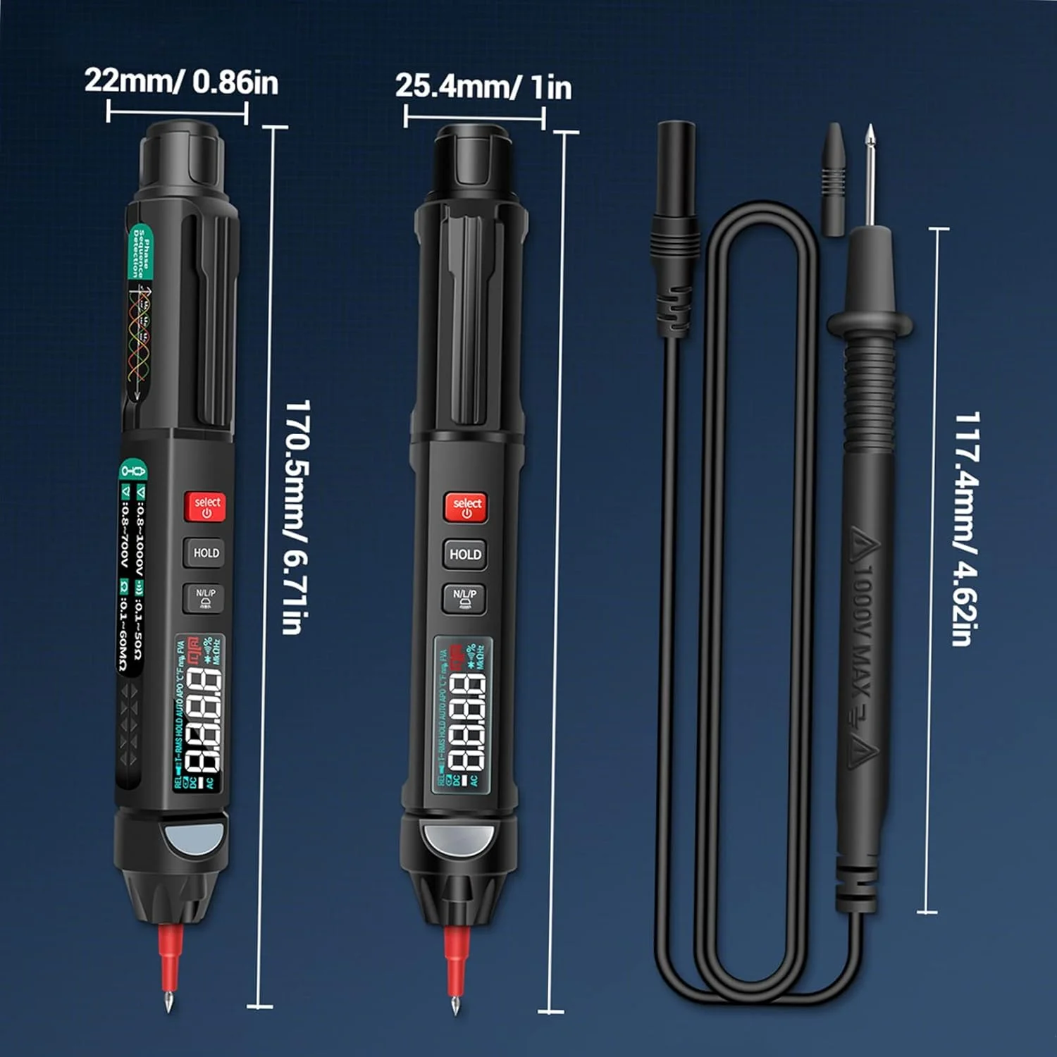 مولتی متر قلمی دیجیتال یونی تی مدل A3008 با 6000 شمارنده، صفحه نمایش ال سی دی، چراغ قوه، NCV و خاموش شدن خودکار برای تست ولتاژ، مقاومت، ظرفیت خازنی، دیود و تست پیوستگی (رنگ مولتی متر قلمی دیجیتال یونی تی مدل A3008 با 6000 شمارنده، صفحه نمایش ال سی دی، چراغ قوه، NCV و خاموش شدن خودکار برای تست ولتاژ، مقاومت، ظرفیت خازنی، دیود و تست پیوستگی (رنگ