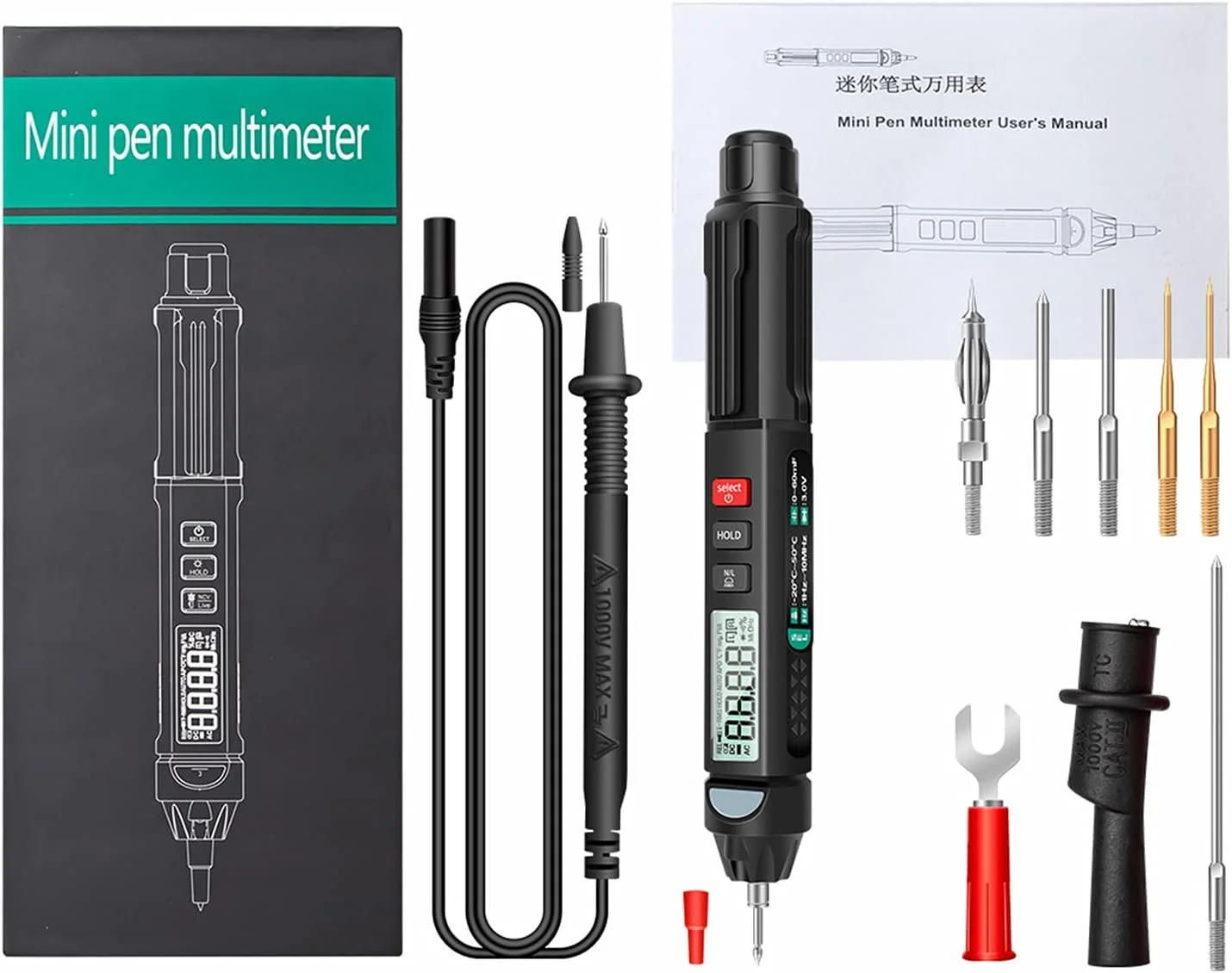 مولتی متر قلمی دیجیتال یونی تی مدل A3007 با 6000 شمارنده، نمایشگر LCD با نور پس زمینه، چراغ قوه، NCV، خاموش شدن خودکار و لوازم جانبی برای اندازه گیری ولتاژ، جریان، مقاومت، ظرفیت و دیود مولتی متر قلمی دیجیتال یونی تی مدل A3007 با 6000 شمارنده، نمایشگر LCD با نور پس زمینه، چراغ قوه، NCV، خاموش شدن خودکار و لوازم جانبی برای اندازه گیری ولتاژ، جریان، مقاومت، ظرفیت و دیود