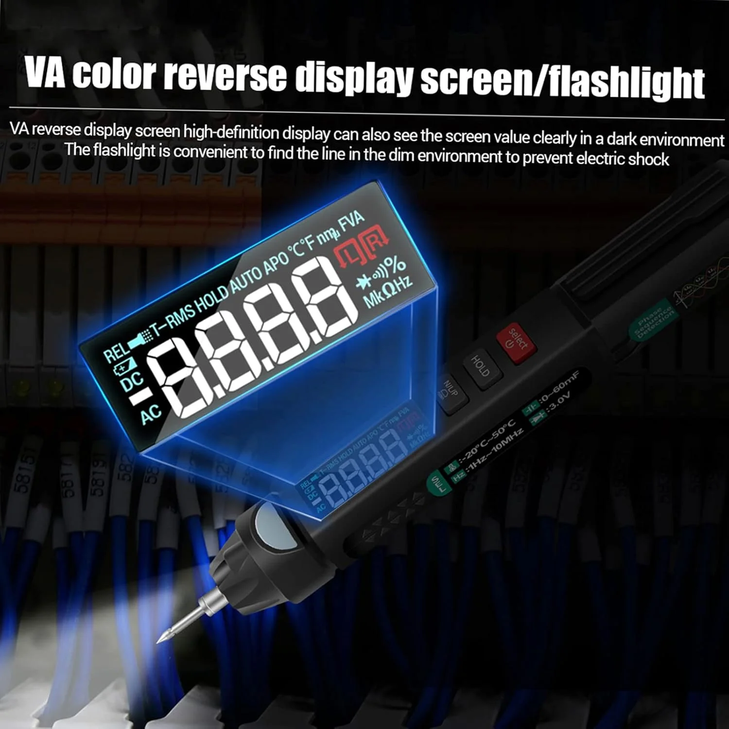 مولتی متر قلمی دیجیتال یونیتی مدل A3008 با 6000 شمارنده، تستر با صفحه نمایش LCD، نور پس زمینه، چراغ قوه، NCV و خاموش شدن خودکار برای تست ولتاژ، جریان، مقاومت، ظرفیت، دیود و پیوستگی (رنگ مولتی متر قلمی دیجیتال یونیتی مدل A3008 با 6000 شمارنده، تستر با صفحه نمایش LCD، نور پس زمینه، چراغ قوه، NCV و خاموش شدن خودکار برای تست ولتاژ، جریان، مقاومت، ظرفیت، دیود و پیوستگی (رنگ