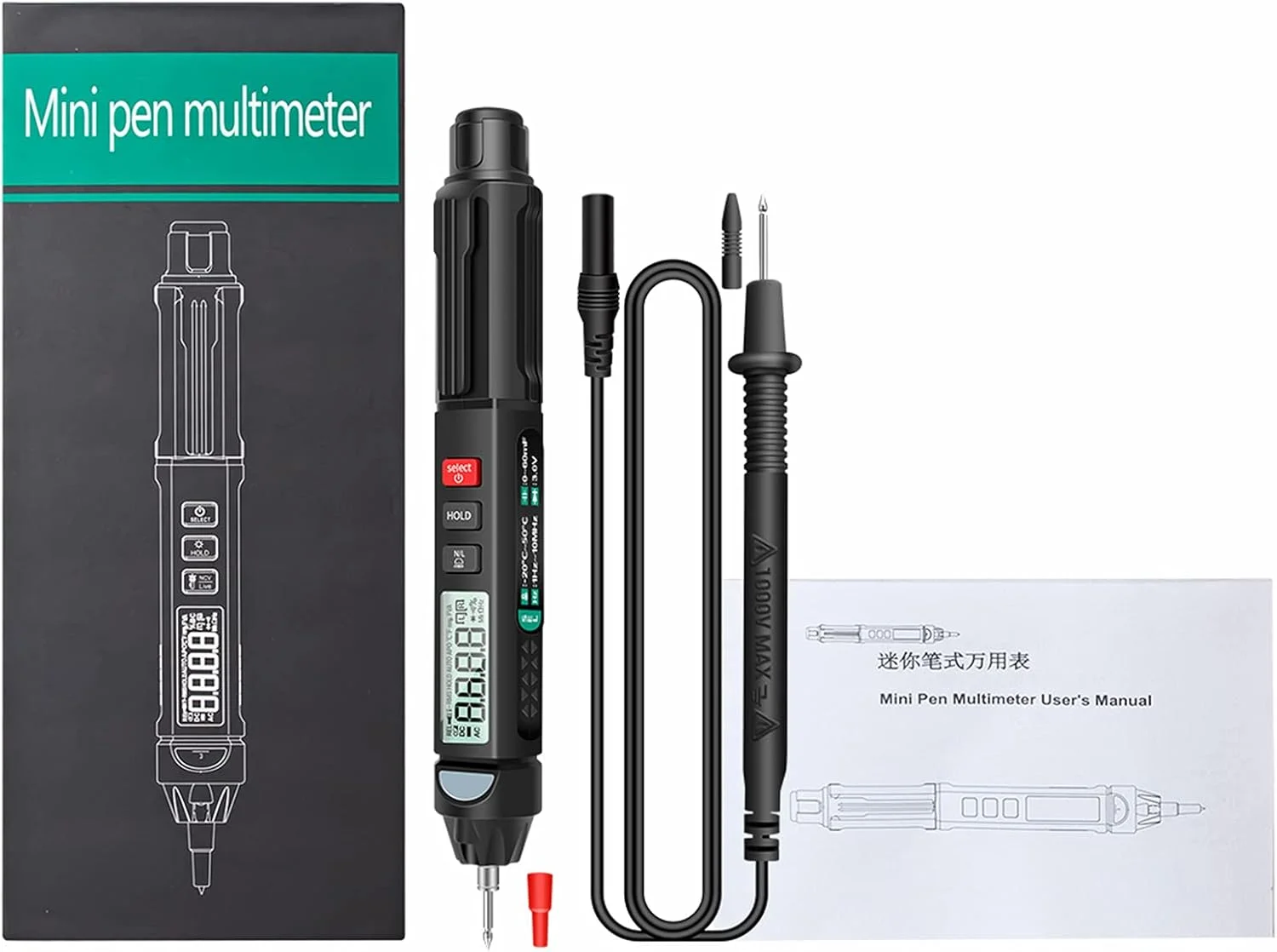 مولتی متر قلمی دیجیتال یونی تی مدل A3007 با 6000 شمارنده، دارای صفحه نمایش، چراغ قوه، NCV و خاموشی خودکار برای تست ولتاژ، مقاومت، ظرفیت خازنی، دیود و تست پیوستگی مولتی متر قلمی دیجیتال یونی تی مدل A3007 با 6000 شمارنده، دارای صفحه نمایش، چراغ قوه، NCV و خاموشی خودکار برای تست ولتاژ، مقاومت، ظرفیت خازنی، دیود و تست پیوستگی