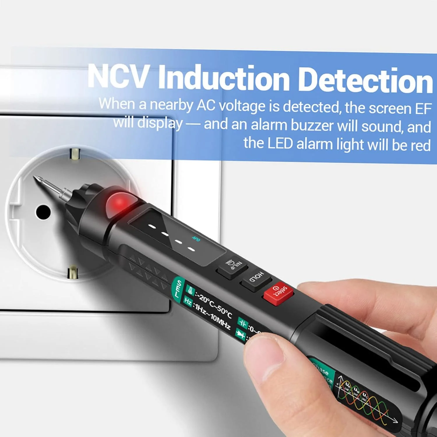 مولتی متر قلمی دیجیتال یونی تی مدل A3008 با 6000 شمارنده، صفحه نمایش ال سی دی، چراغ قوه، NCV و خاموش شدن خودکار برای تست ولتاژ، مقاومت، ظرفیت خازنی، دیود و تست پیوستگی (رنگ مولتی متر قلمی دیجیتال یونی تی مدل A3008 با 6000 شمارنده، صفحه نمایش ال سی دی، چراغ قوه، NCV و خاموش شدن خودکار برای تست ولتاژ، مقاومت، ظرفیت خازنی، دیود و تست پیوستگی (رنگ