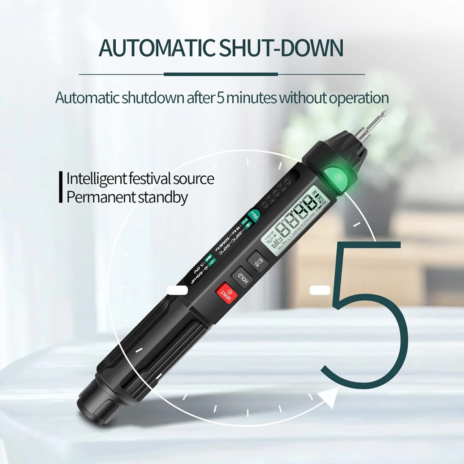 مولتی متر قلمی دیجیتال یونی تی مدل A3007 با 6000 شمارنده، دارای صفحه نمایش، چراغ قوه، NCV و خاموشی خودکار برای تست ولتاژ، مقاومت، ظرفیت خازنی، دیود و تست پیوستگی مولتی متر قلمی دیجیتال یونی تی مدل A3007 با 6000 شمارنده، دارای صفحه نمایش، چراغ قوه، NCV و خاموشی خودکار برای تست ولتاژ، مقاومت، ظرفیت خازنی، دیود و تست پیوستگی