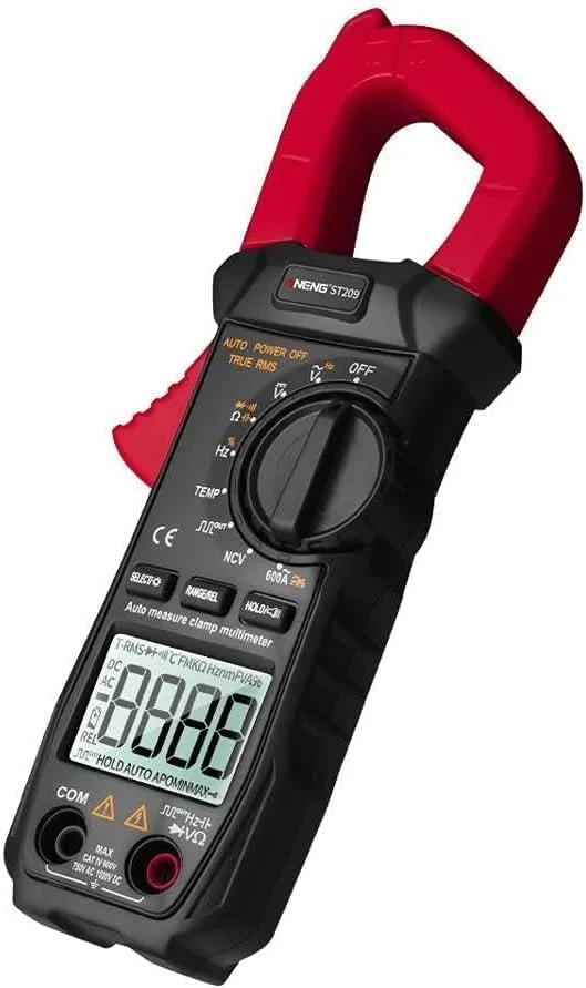 آمپرمتر کلمپی، مولتی متر دیجیتال ST209 با 6000 شمارش، True RMS، آمپرمتر جریان AC/DC، تستر ولت متر، نمایشگر LCD با محدوده خودکار آمپرمتر کلمپی، مولتی متر دیجیتال ST209 با 6000 شمارش، True RMS، آمپرمتر جریان AC/DC، تستر ولت متر، نمایشگر LCD با محدوده خودکار