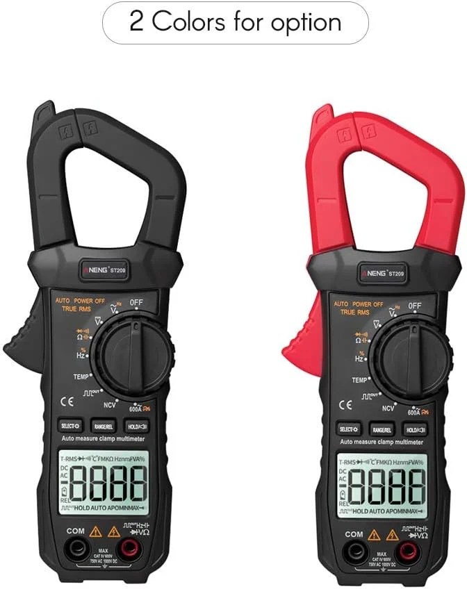 آمپرمتر کلمپی، مولتی متر دیجیتال ST209 با 6000 شمارش، True RMS، آمپرمتر جریان AC/DC، تستر ولت متر، نمایشگر LCD با محدوده خودکار آمپرمتر کلمپی، مولتی متر دیجیتال ST209 با 6000 شمارش، True RMS، آمپرمتر جریان AC/DC، تستر ولت متر، نمایشگر LCD با محدوده خودکار