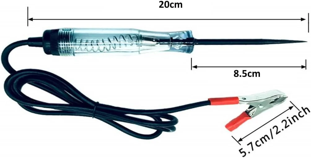 قلم تست ولتاژ قابل حمل Melfi™، 6-12V-24V - نشانگر نور تست با پروب کربنی تیز برای خودرو و وسایل نقلیه و غیره قلم تست ولتاژ قابل حمل Melfi™، 6-12V-24V - نشانگر نور تست با پروب کربنی تیز برای خودرو و وسایل نقلیه و غیره