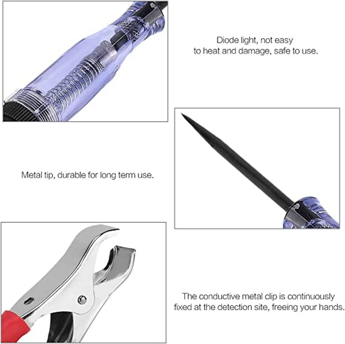 قلم تست ولتاژ قابل حمل Melfi™، 6-12V-24V - نشانگر نور تست با پروب کربنی تیز برای خودرو و وسایل نقلیه و غیره قلم تست ولتاژ قابل حمل Melfi™، 6-12V-24V - نشانگر نور تست با پروب کربنی تیز برای خودرو و وسایل نقلیه و غیره