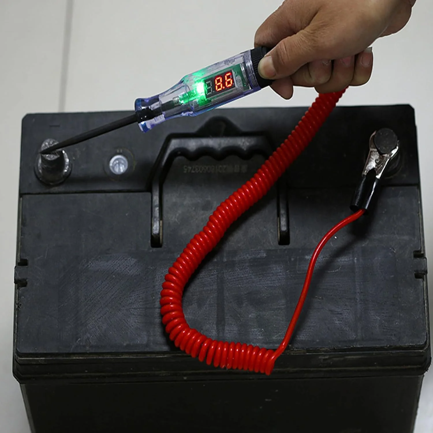 چراغ تست خودرو 5-90 ولت، تستر مدار LED دیجیتال با نمایشگر ولتاژ، قلم تست الکتریکی با سیم فنری و پروب توسعه یافته، تستر نور دو طرفه خودرو چراغ تست خودرو 5-90 ولت، تستر مدار LED دیجیتال با نمایشگر ولتاژ، قلم تست الکتریکی با سیم فنری و پروب توسعه یافته، تستر نور دو طرفه خودرو