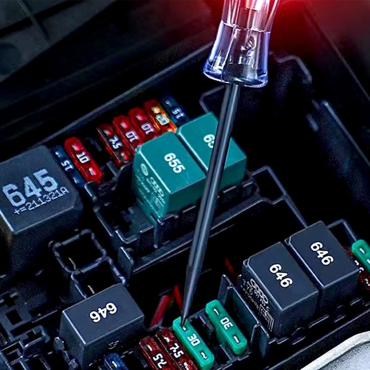 قلم دیجیتال الکتریکی خودرو Sodcay، چراغ تست مدار خودرو DC 6V-12V-24V، چراغ تست با سیم فنری 5.9 فوتی، پروب تست ولتاژ پایین مدارهای خودرو (قرمز) قلم دیجیتال الکتریکی خودرو Sodcay، چراغ تست مدار خودرو DC 6V-12V-24V، چراغ تست با سیم فنری 5.9 فوتی، پروب تست ولتاژ پایین مدارهای خودرو (قرمز)