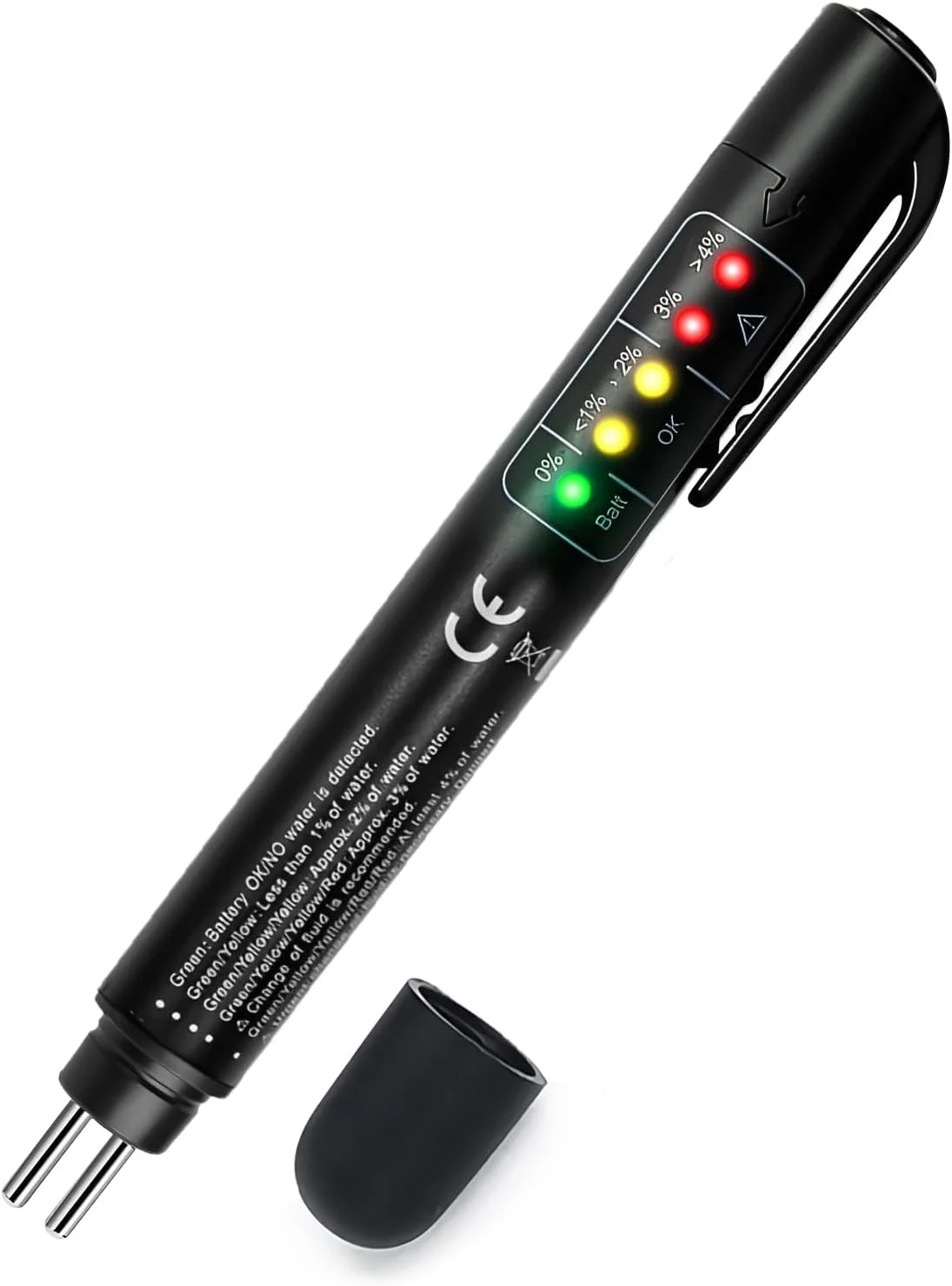 قلم تست مایع ترمز آزونی – دارای 5 نشانگر LED برای تشخیص رطوبت در مایعات ترمز DOT 3/4/5.1، ابزار تشخیصی جهانی ترمز برای نگهداری خودرو، تجزیه و تحلیل کننده رطوبت روغن مایع هیدرولیک قلم تست مایع ترمز آزونی – دارای 5 نشانگر LED برای تشخیص رطوبت در مایعات ترمز DOT 3/4/5.1، ابزار تشخیصی جهانی ترمز برای نگهداری خودرو، تجزیه و تحلیل کننده رطوبت روغن مایع هیدرولیک