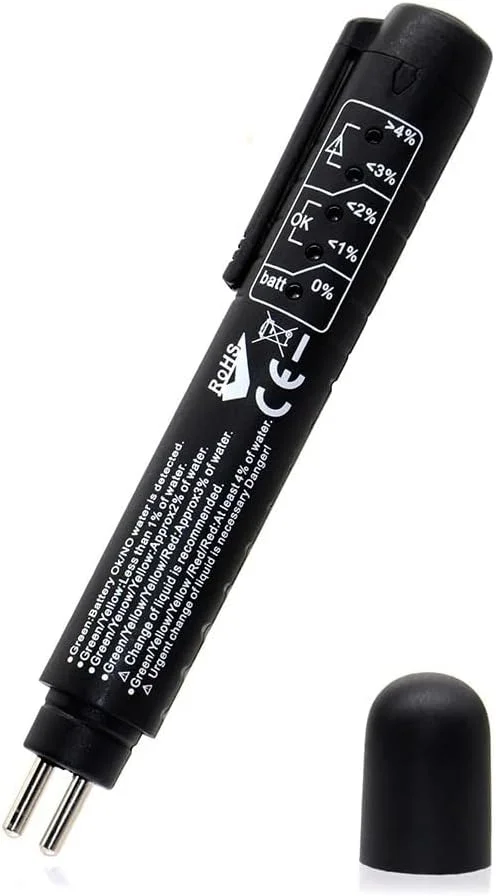 قلم تست مایع روغن ترمز، آنالایزر رطوبت روغن هیدرولیک با 5 نشانگر LED، ابزار تست تشخیصی ترمز اتوماتیک، لوازم جانبی خودرو (بدون باتری) قلم تست مایع روغن ترمز، آنالایزر رطوبت روغن هیدرولیک با 5 نشانگر LED، ابزار تست تشخیصی ترمز اتوماتیک، لوازم جانبی خودرو (بدون باتری)